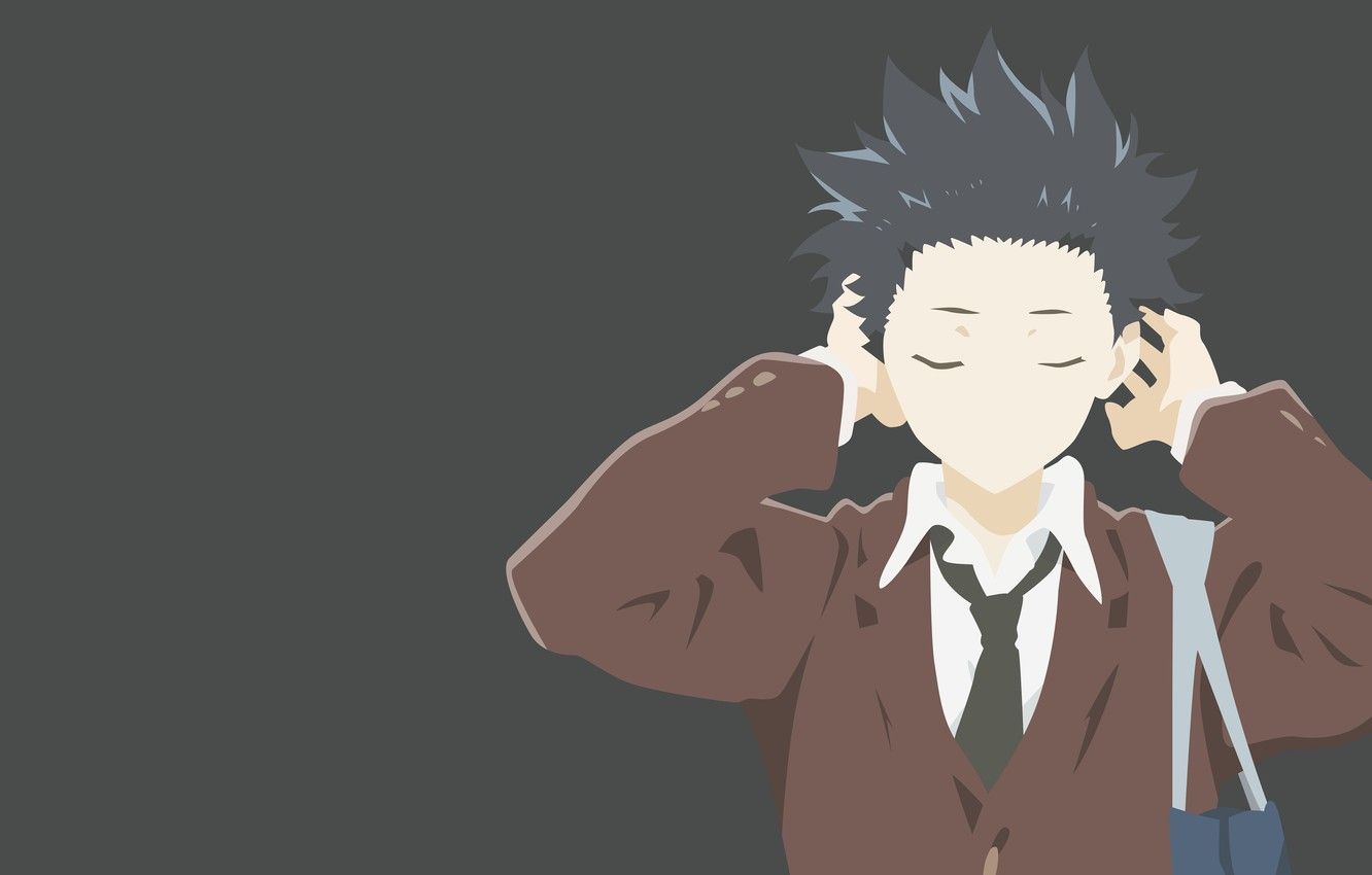 Wallpaper guy, grey background, You no Katachi, Form voice