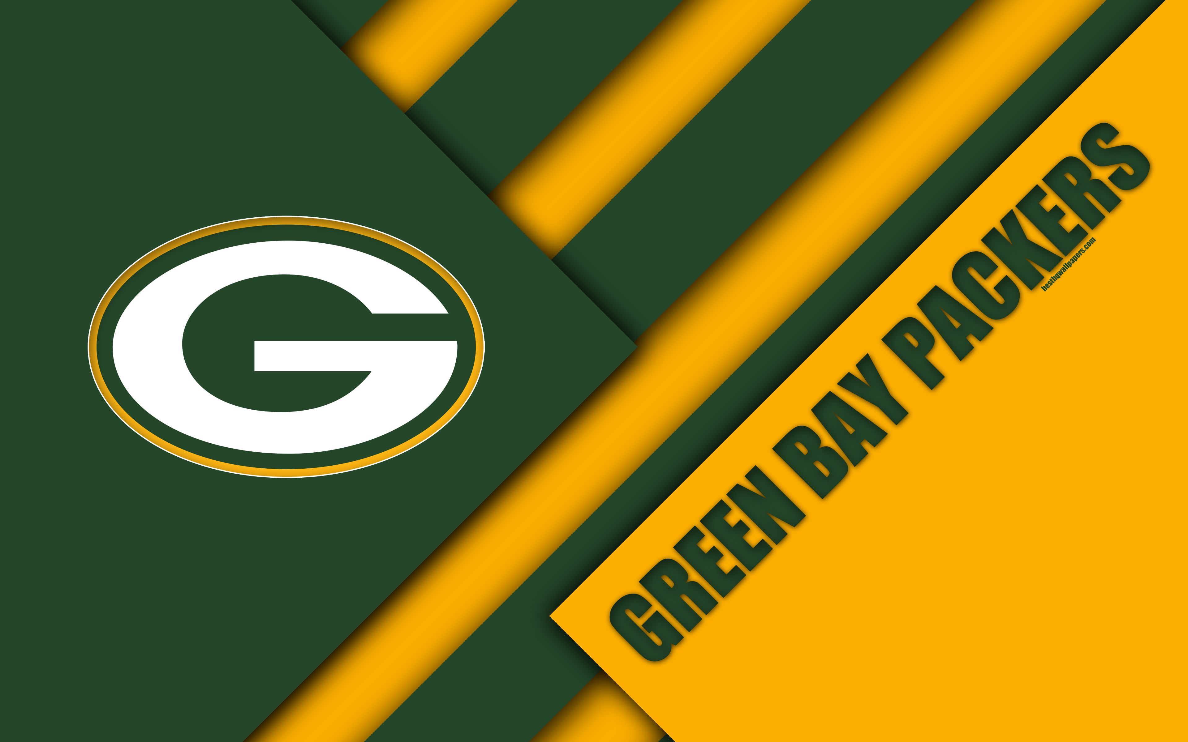 Green Bay Packers, 4k, Logo, Nfc North, Nfl, Green