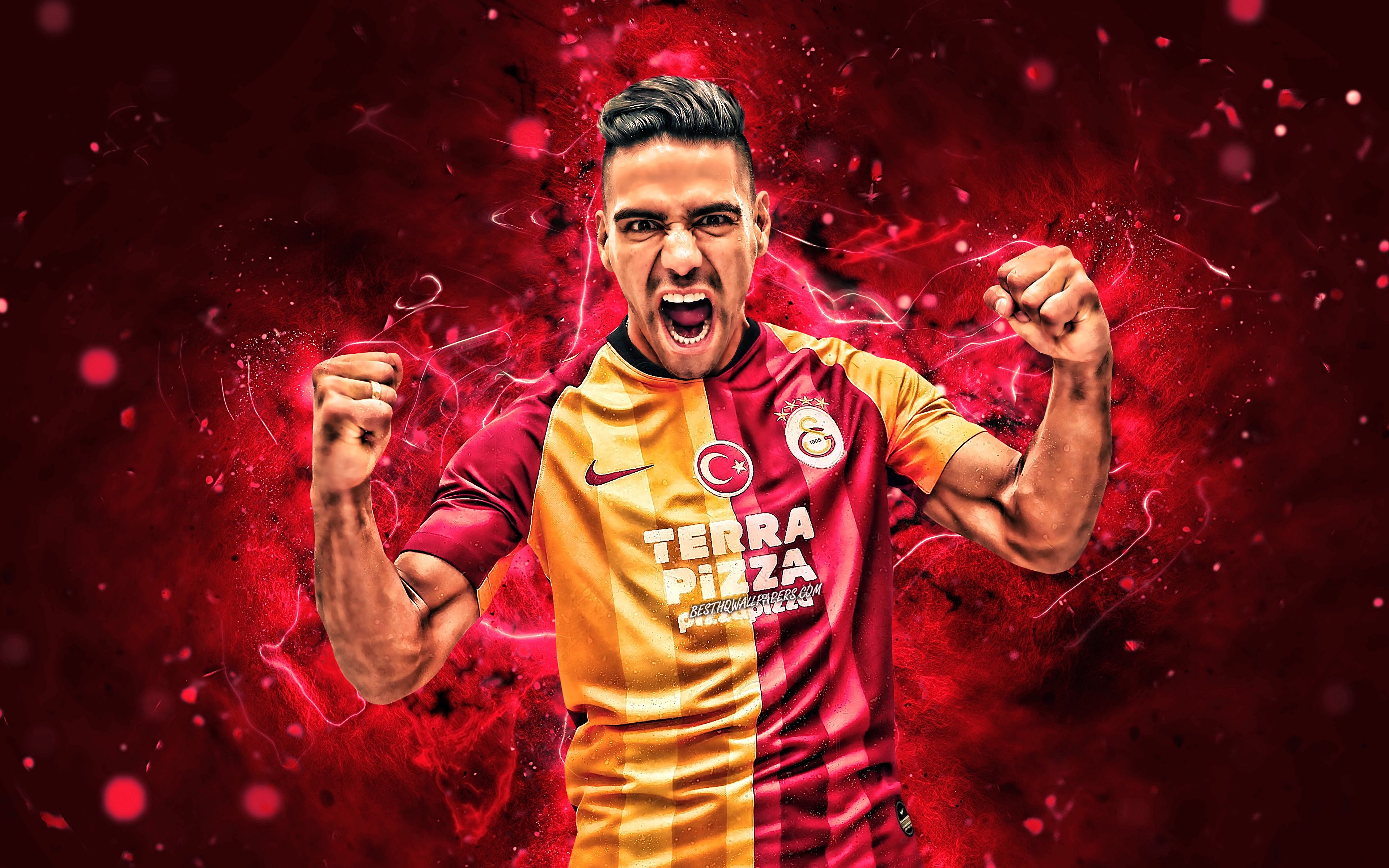 Download wallpaper Radamel Falcao, 4k, Galatasaray SK