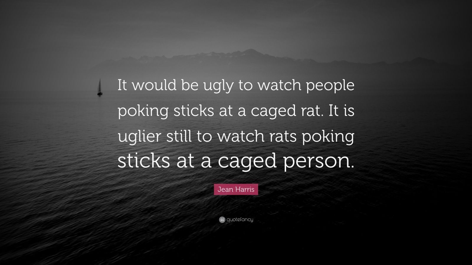Jean Harris Quote: “It would be ugly to watch people poking sticks