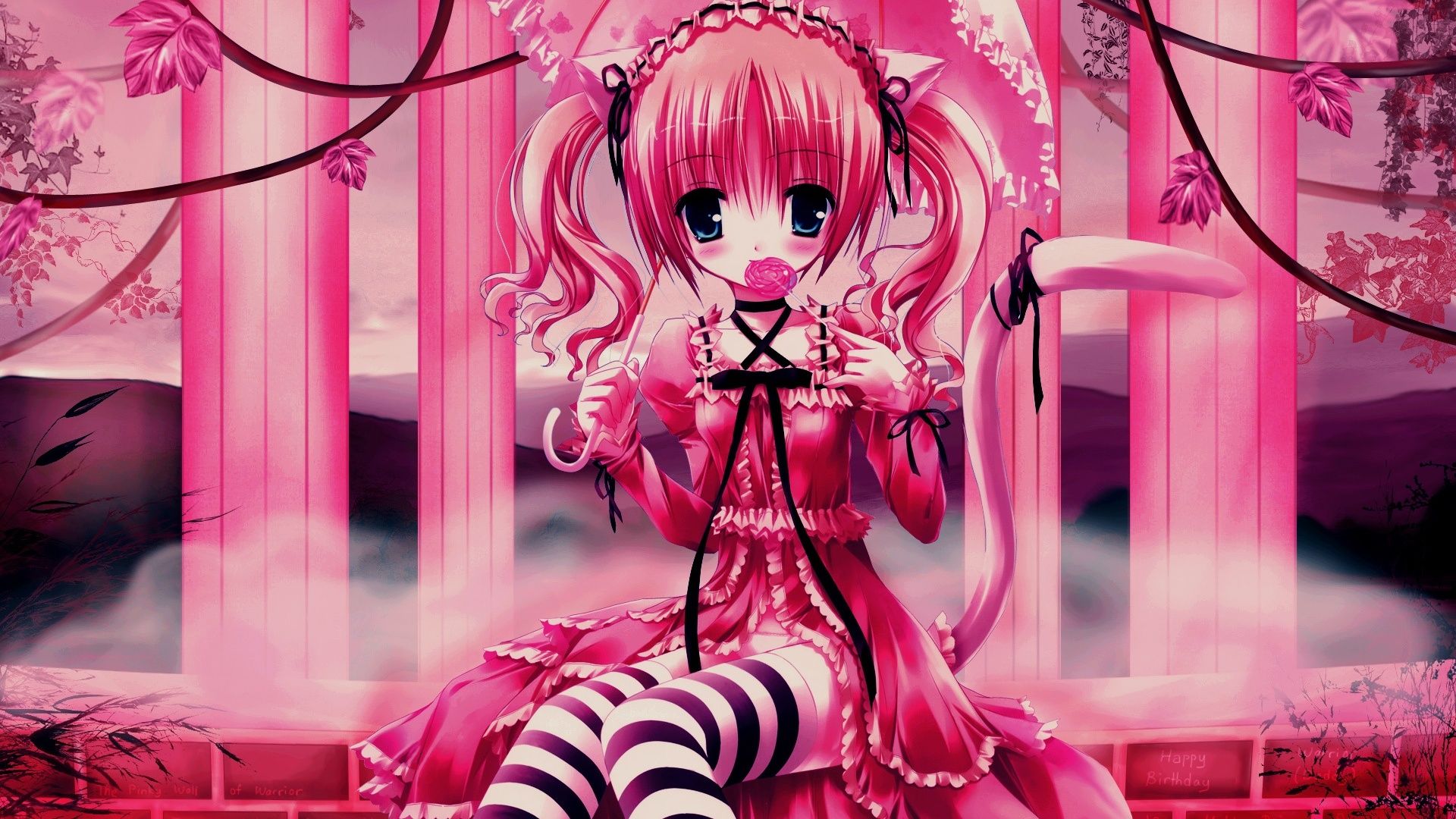 Pink Anime Wallpaper 1