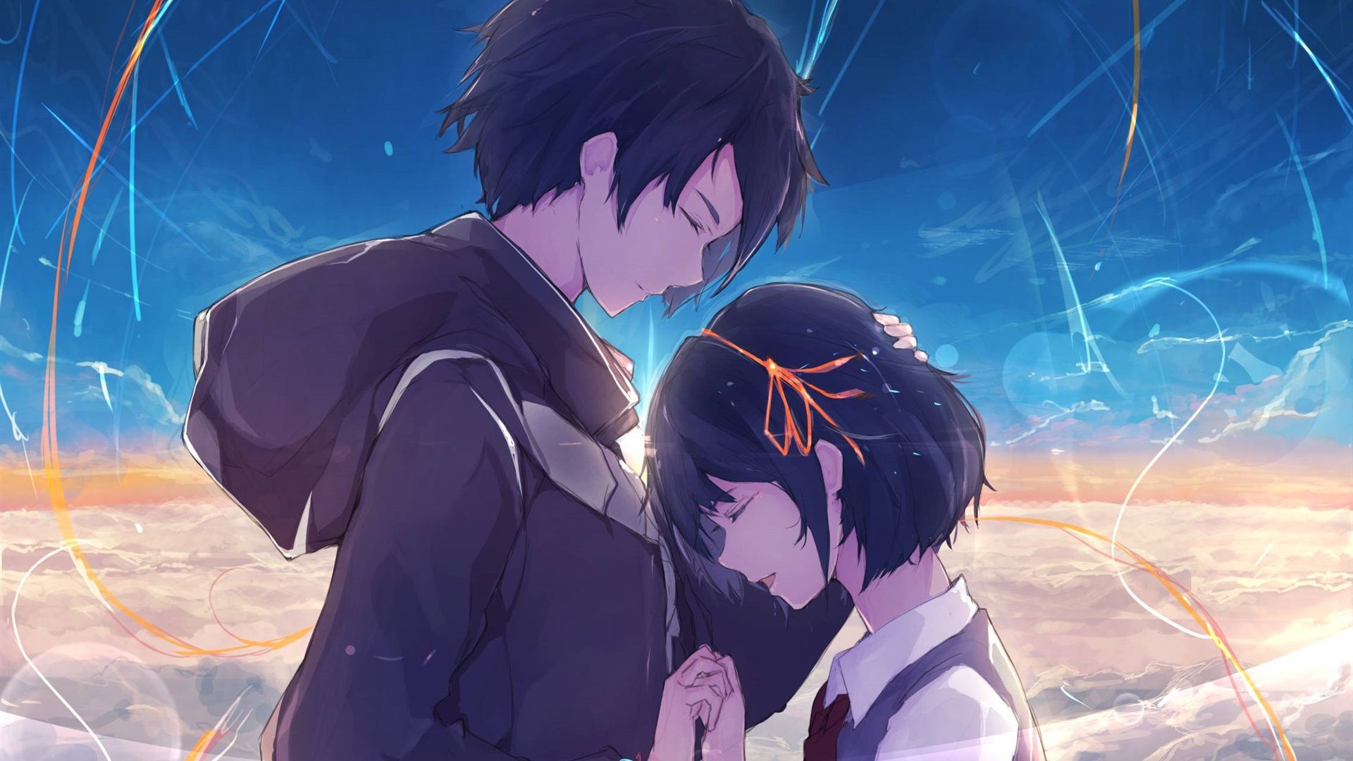 Your Name, happiness, boy and girl, anime 1125x2436 iPhone 11 Pro