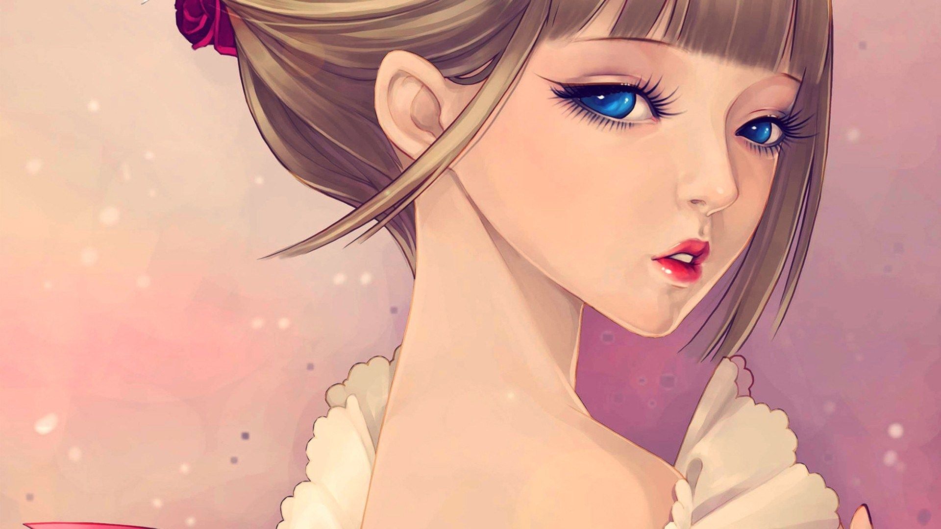 Beauty Anime Blonde Girl Blue Eyes wallpaperx1080