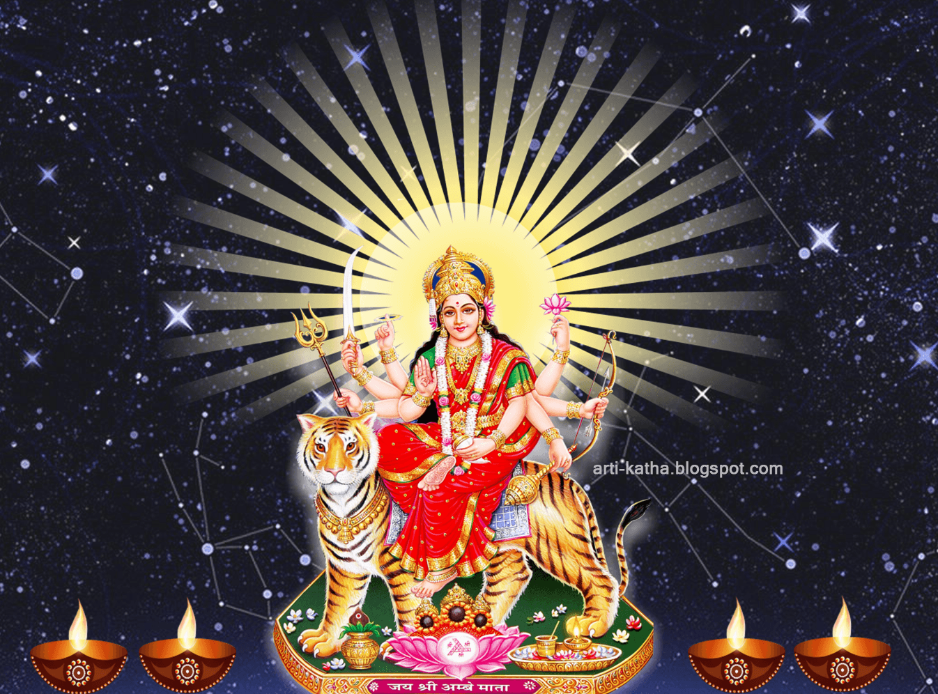 HD wallpaper of Maa Durga, Vrat Katha and Mantra