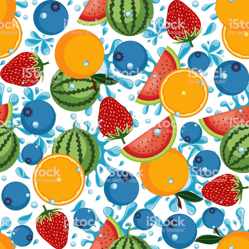 Seamless Pattern Summer Tropical Fresh Fruit Wallpaper Background