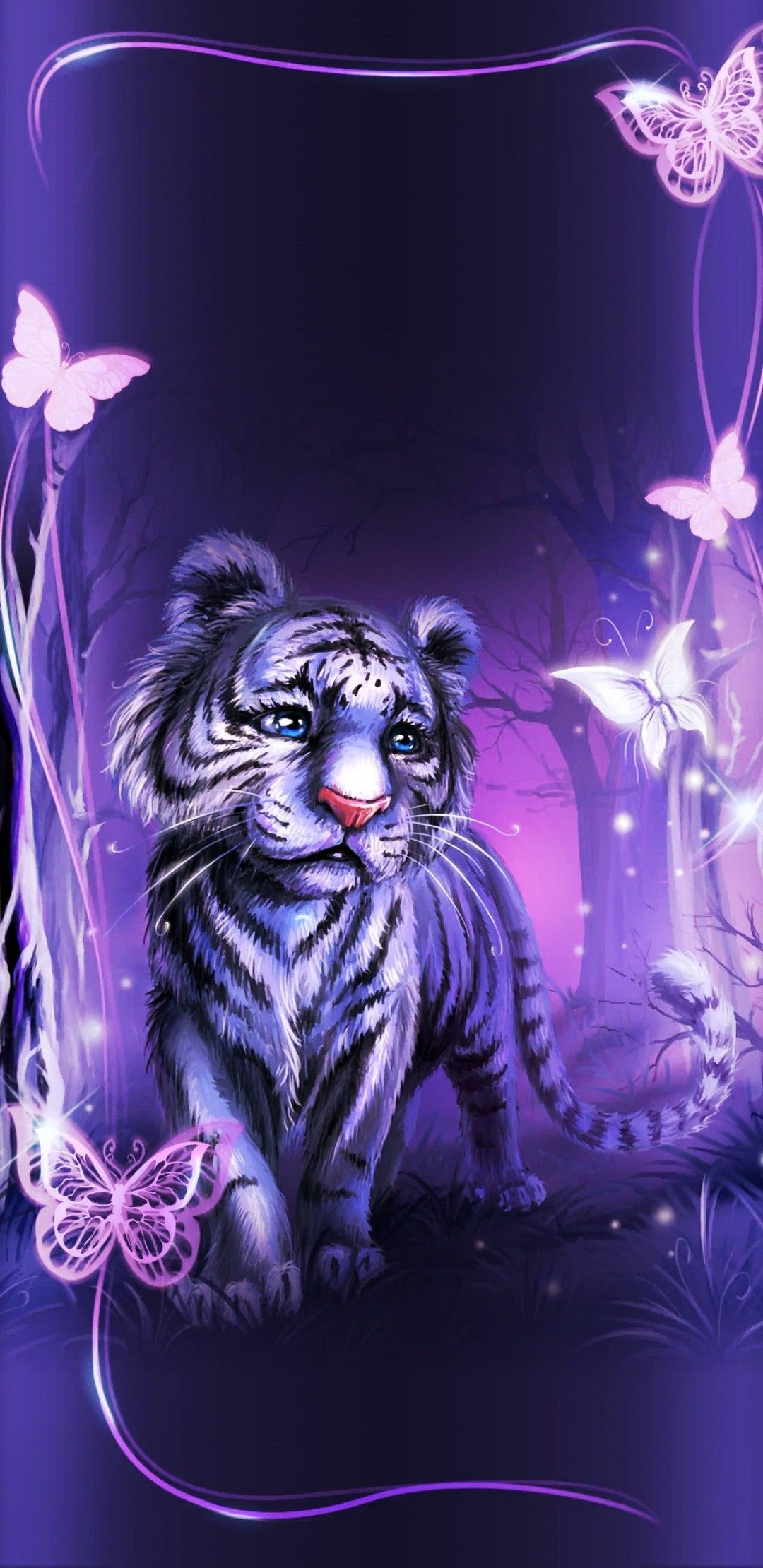 Purple passion. Cute animal drawings, Cute animals, Lion painting