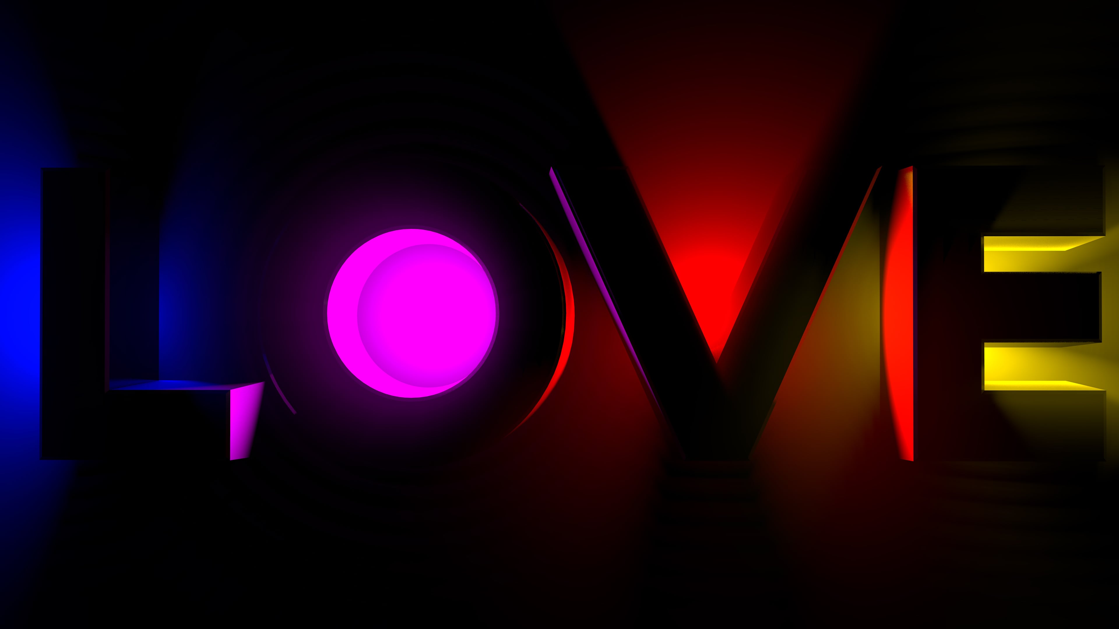 Neon Love 4k Background Wallpaper and Free