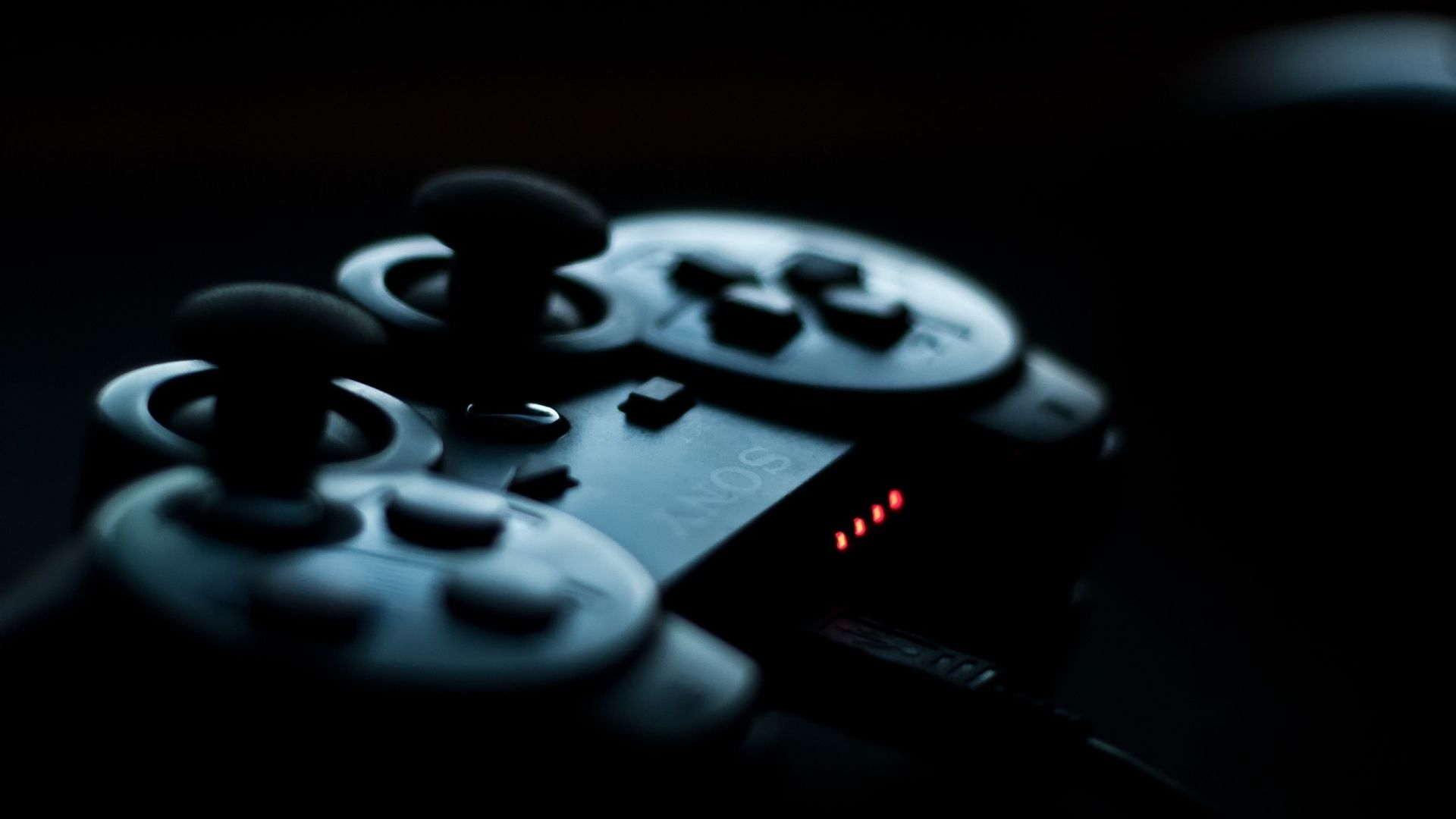 Download 1920x1080 HD Wallpaper joystick dark Playstation 4 button