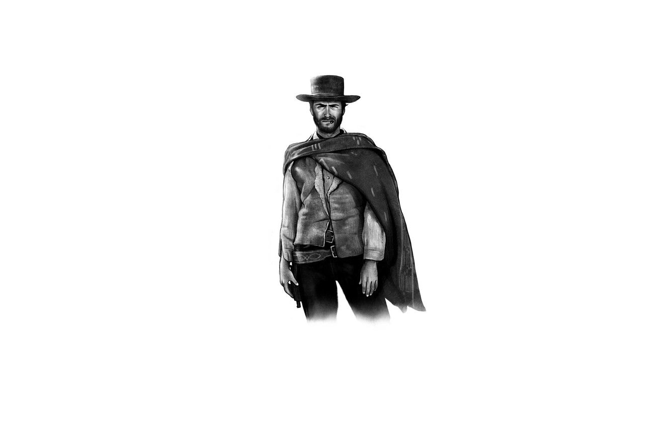 Wallpaper minimalism, classic, Clint Eastwood, Clint Eastwood