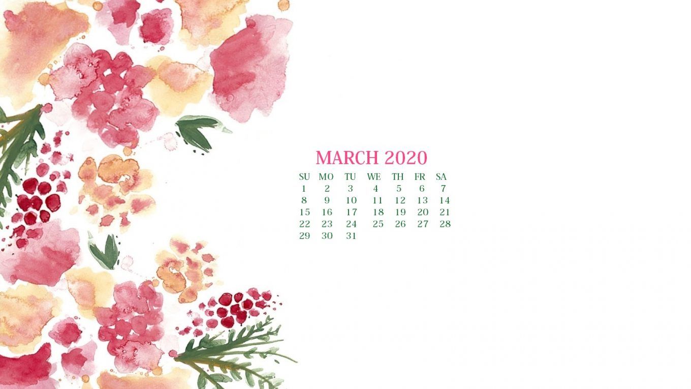 March 2020 Calendar Wallpaper and iPhone