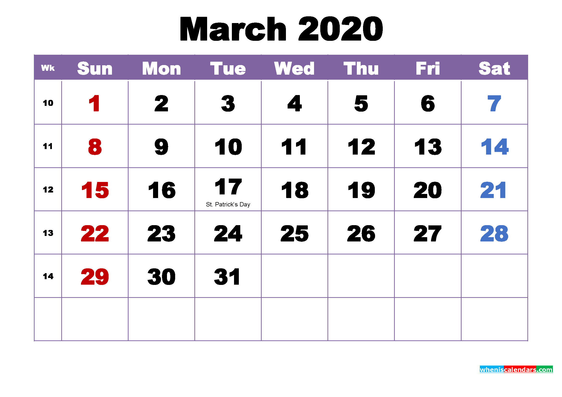 March 2020 Desktop Calendar Monthly. Free Printable 2020 Monthly