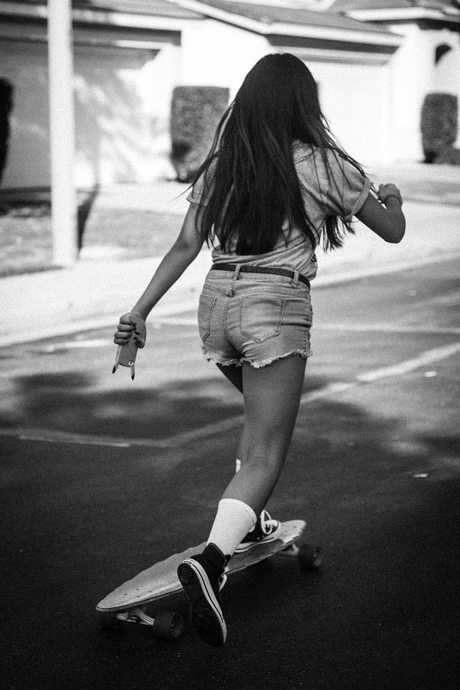 HD wallpaper: long board, girl, girl skater, skateboard, teenage