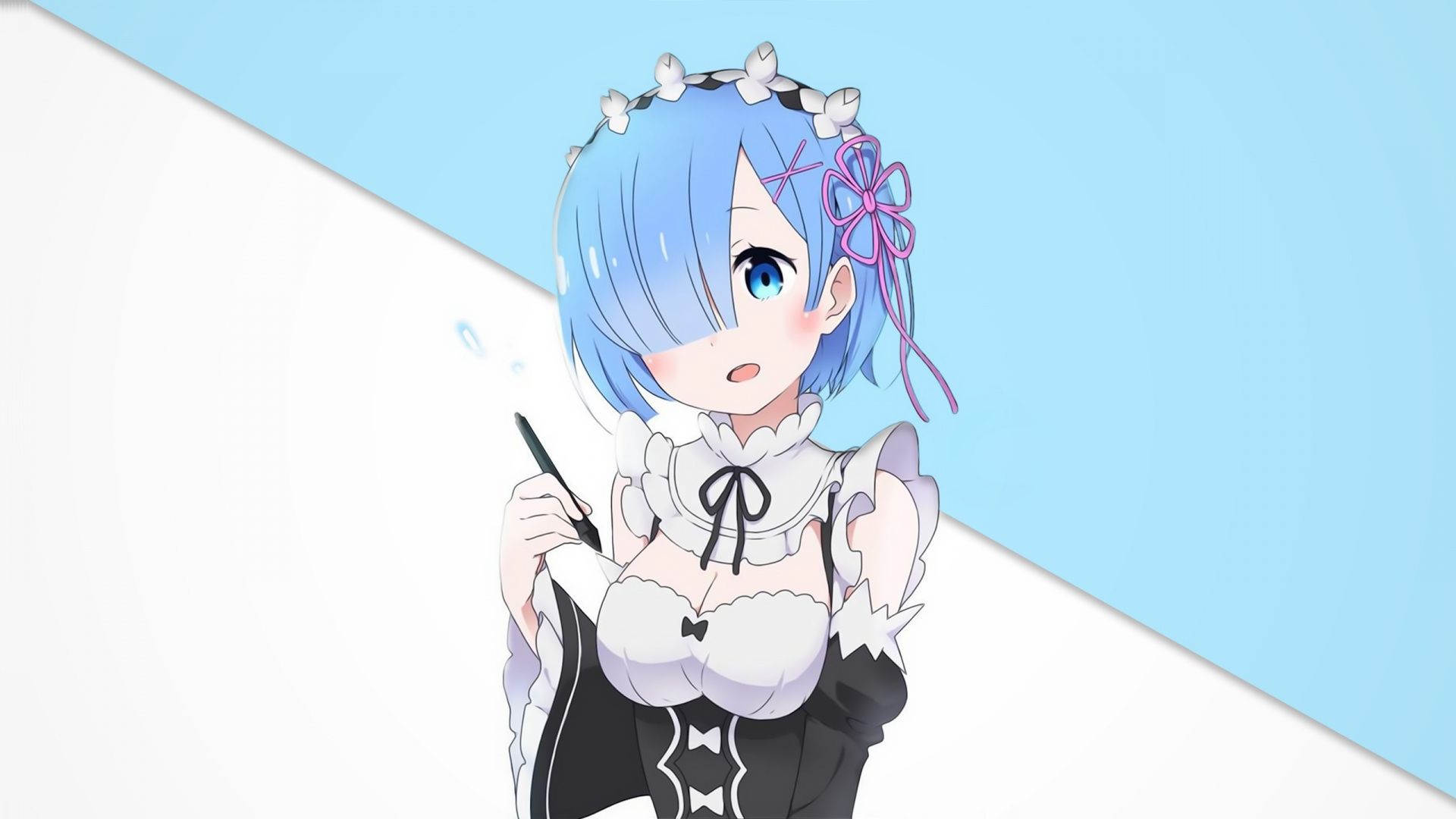 Download Beautiful, short hair, anime girl, Rem, Re:Zero wallpaper