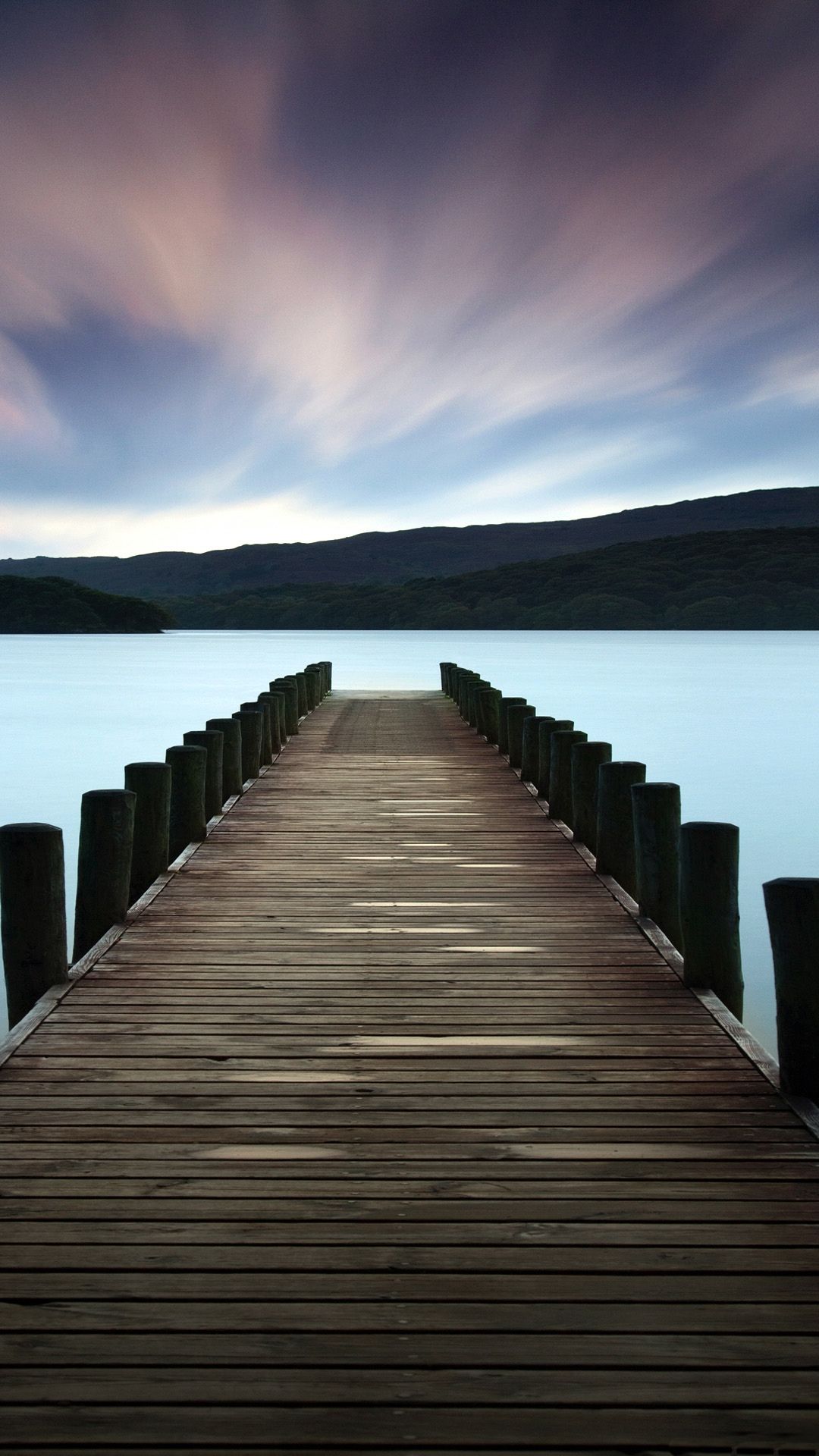 Stunning Lake Dock Colorful Sky Android Wallpaper free download