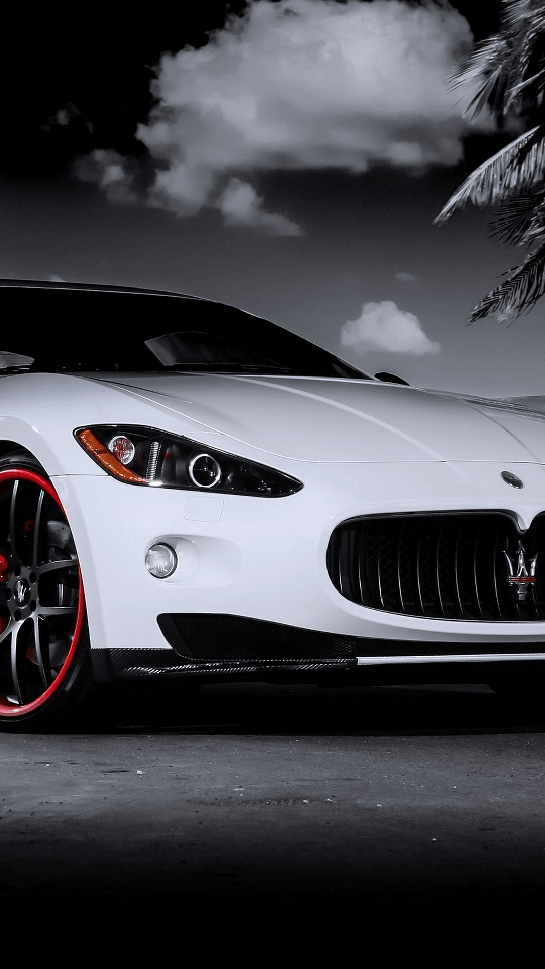 Maserati Granturismo White Red Rims HD Wallpaper