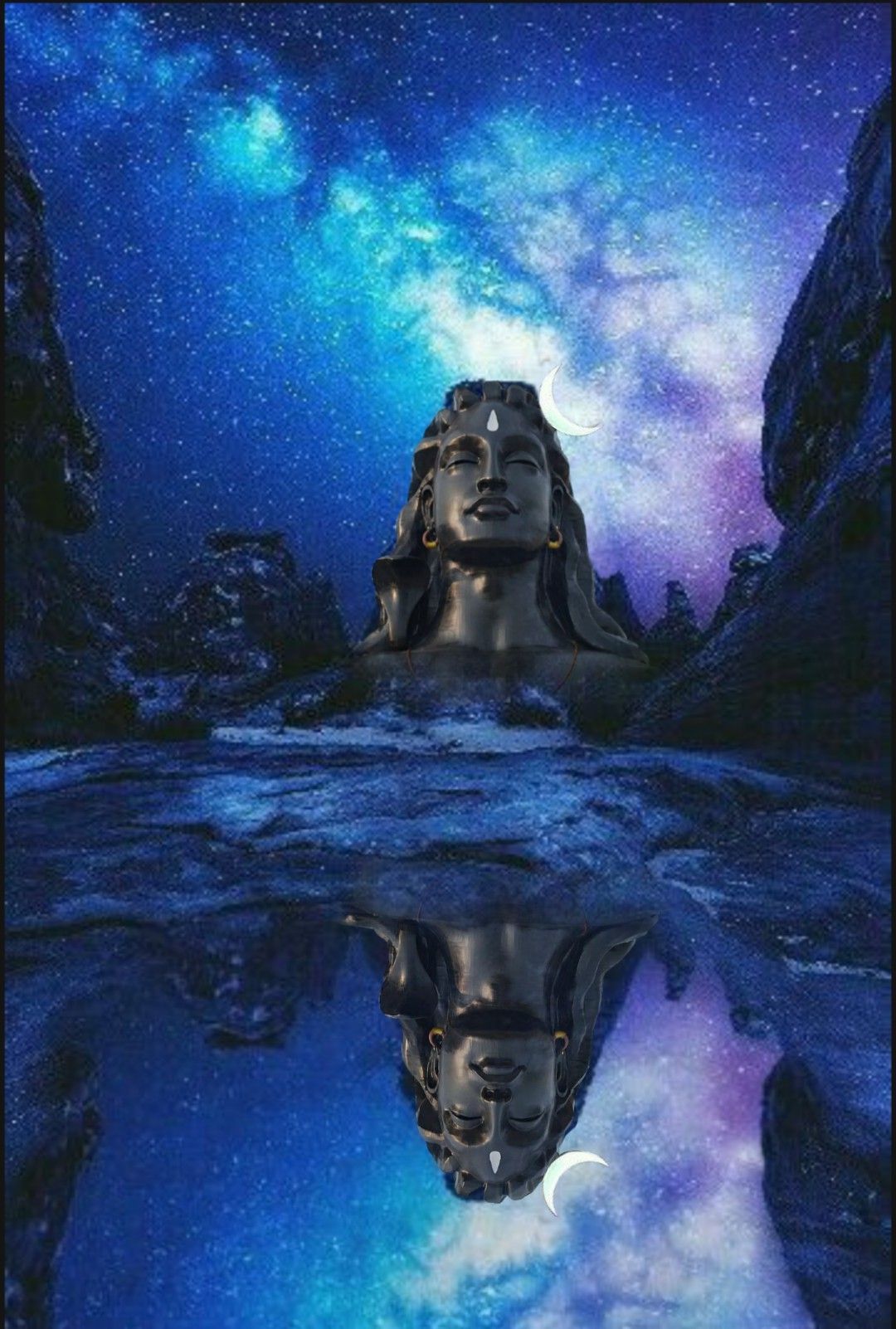 Lord Shiva as adiyogi in creative art painting wallpaper. Lord