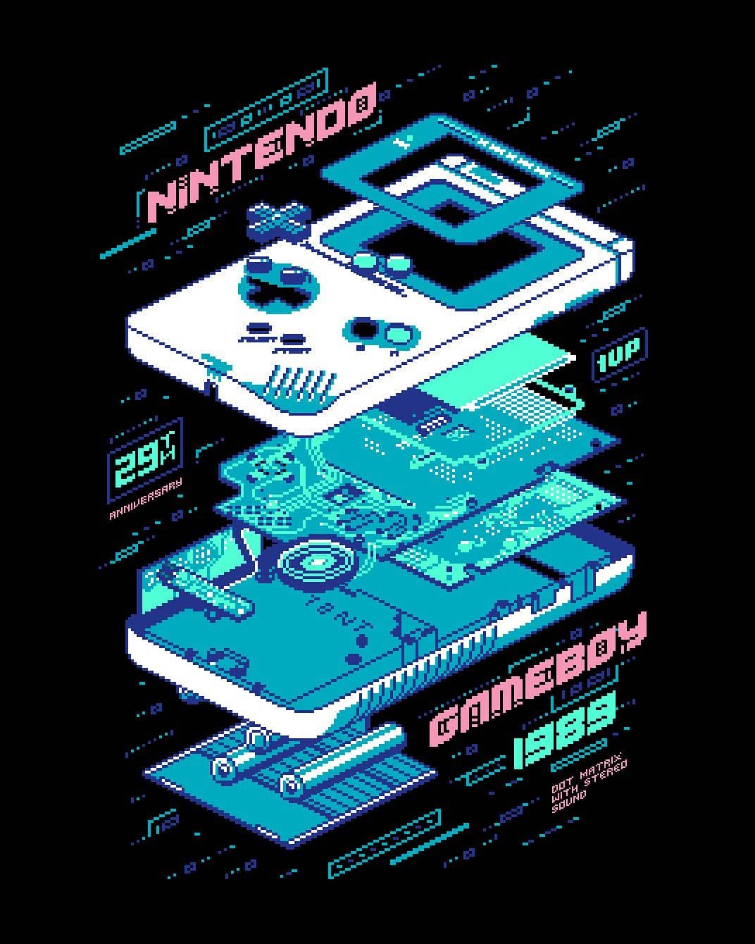 Nintendo Gameboy. Pixel art games, Nintendo art, Vaporwave art