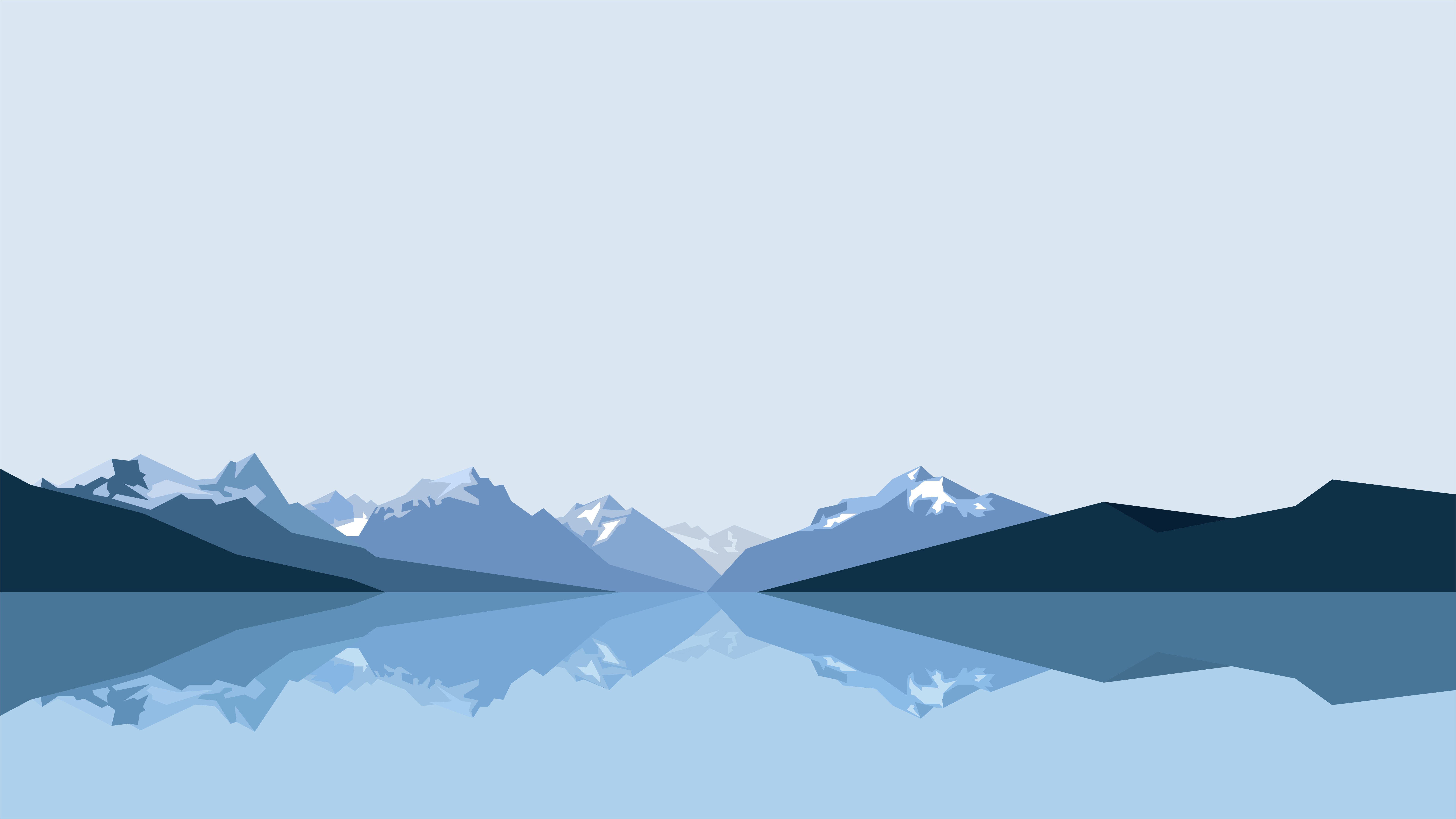 Minimalist Blue Mountains 8k 8k HD 4k Wallpaper, Image