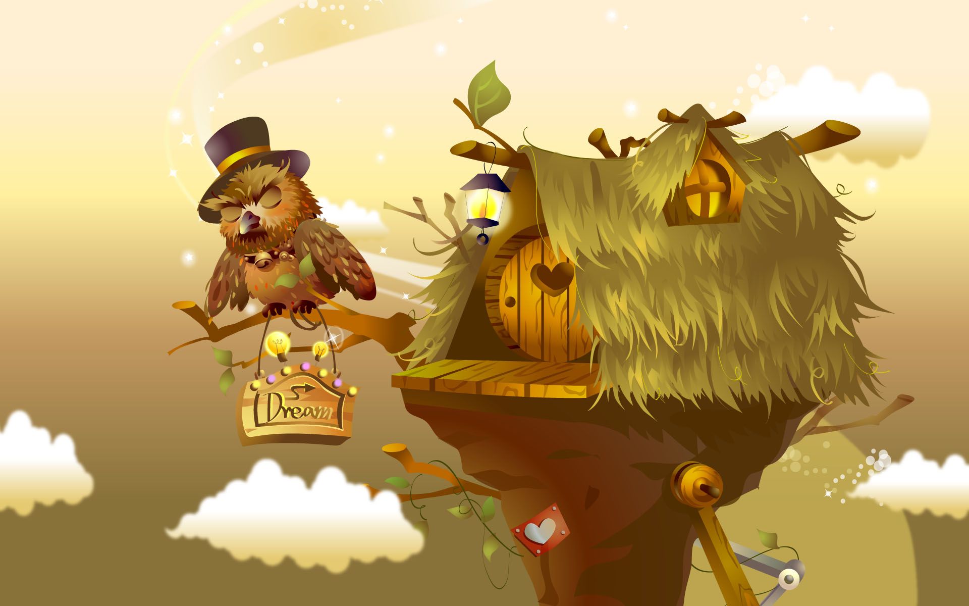 FairyTale Wallpaper, Owl, House