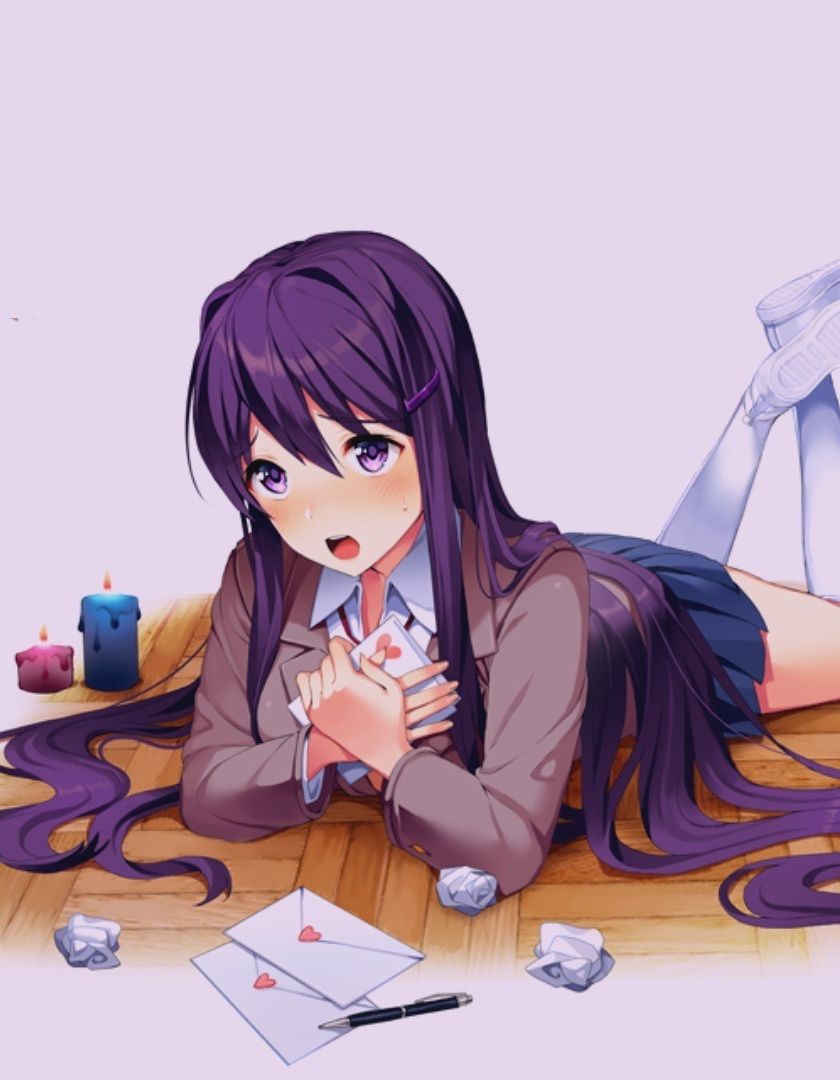 Download 840x1160 wallpaper yuri, cute anime, doki doki literature