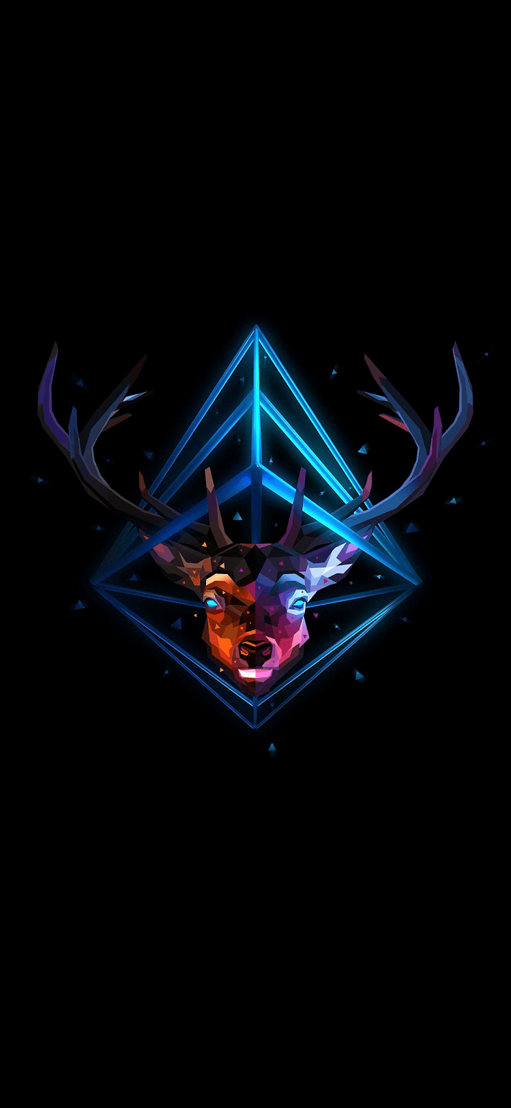 Polygonal Stag Head Wallpaper For Pc