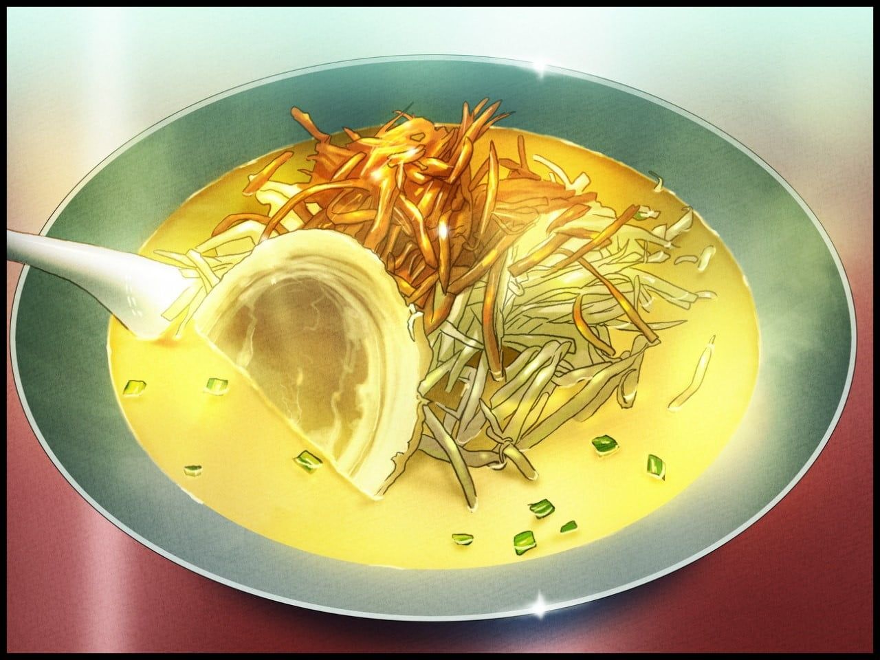 Ramen cartoon illustration, food, anime HD wallpaper