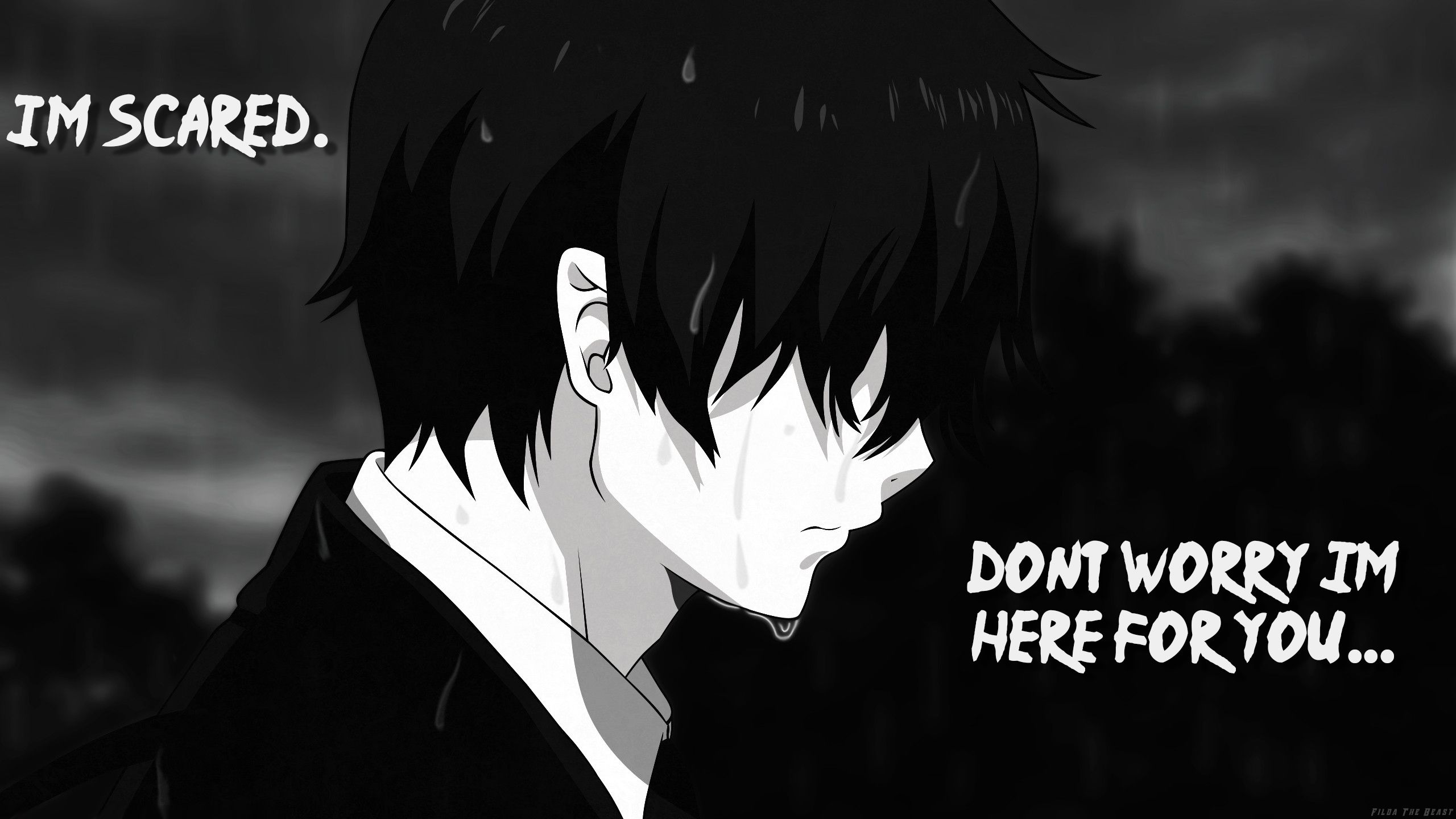 Sad Anime Wallpaper With Quote Anime Facebook Cover