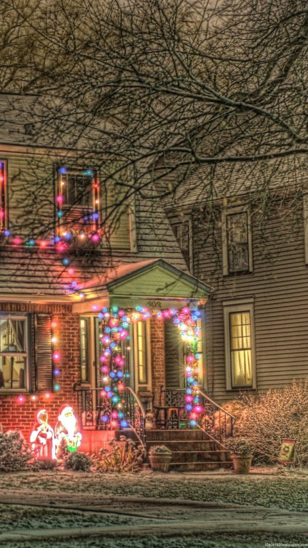 House Christmas Holiday Snow Wallpaper HD