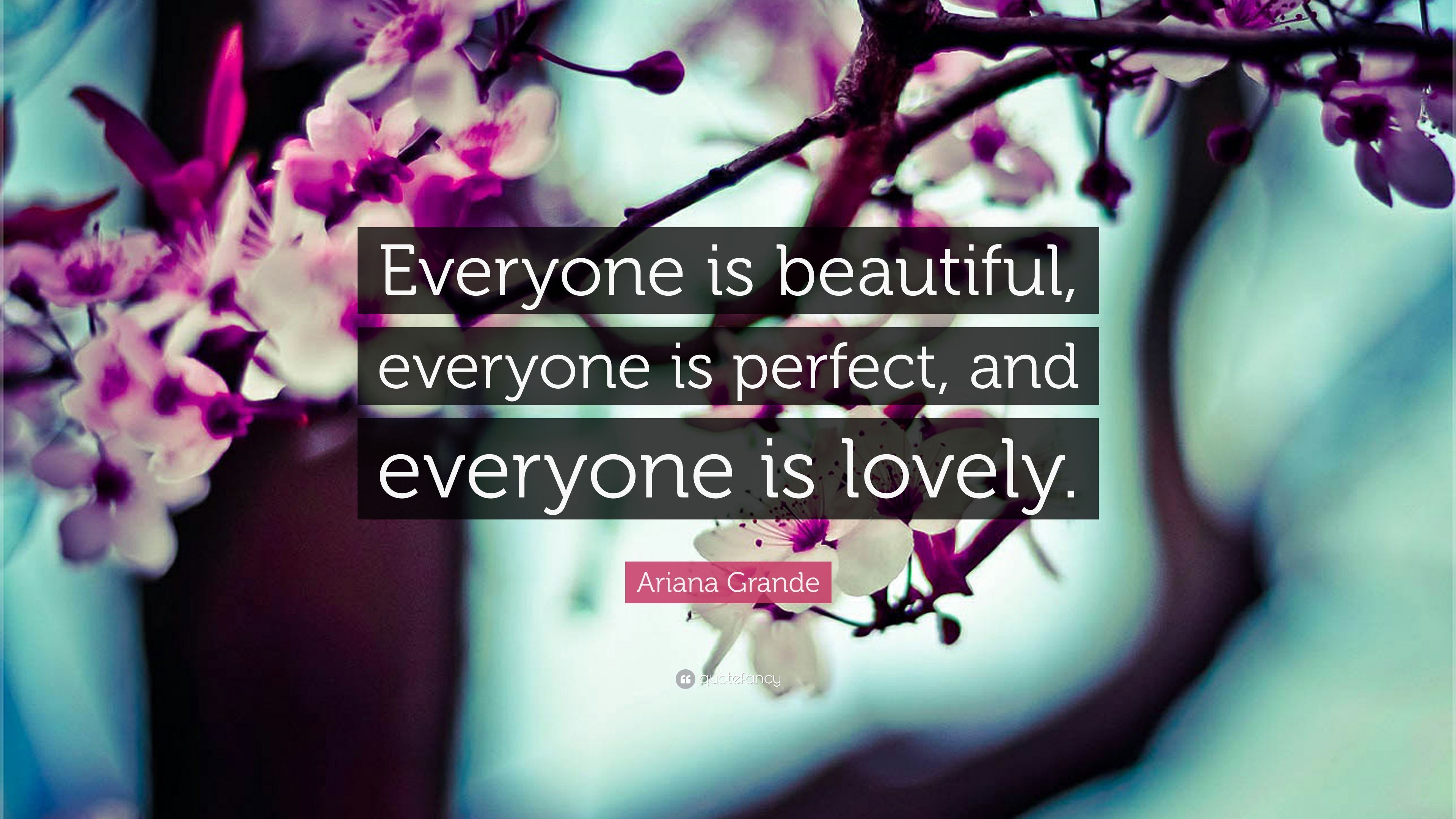 Ariana Grande Quote: “Everyone is beautiful, everyone is perfect