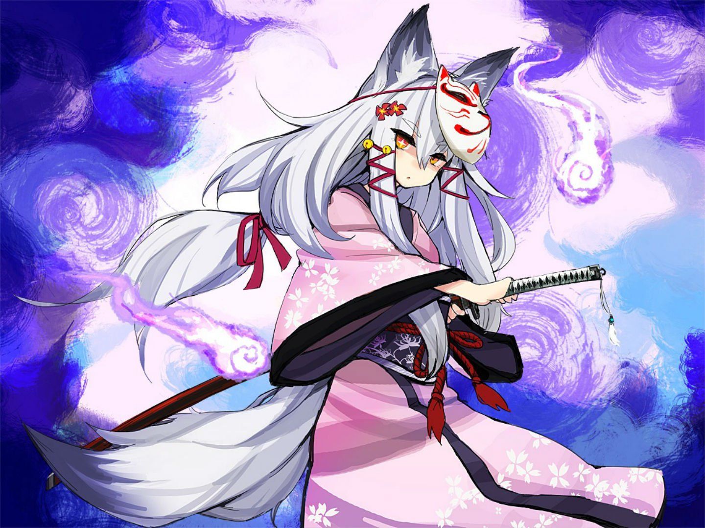 Fox Anime Girl Kimono