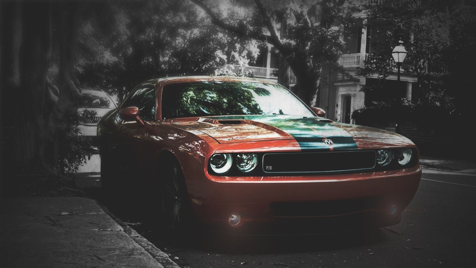car, Blurred, Dodge Challenger SRT Wallpaper HD / Desktop