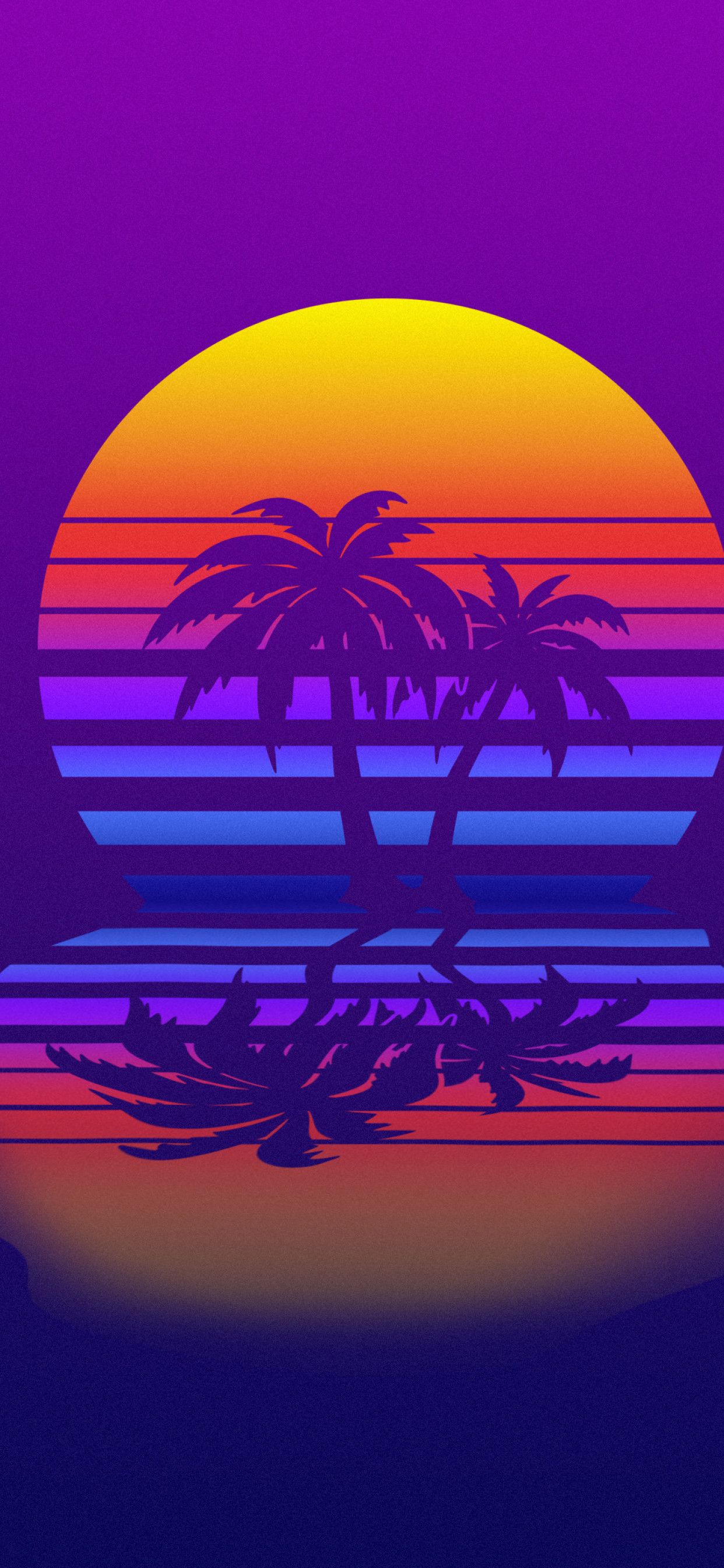 Palm Tree Synthwave iPhone XS MAX HD 4k Wallpaper