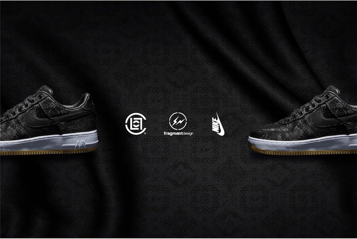 Download CLOT x fragment design x Nike Black Silk Air Force 1 Inspired