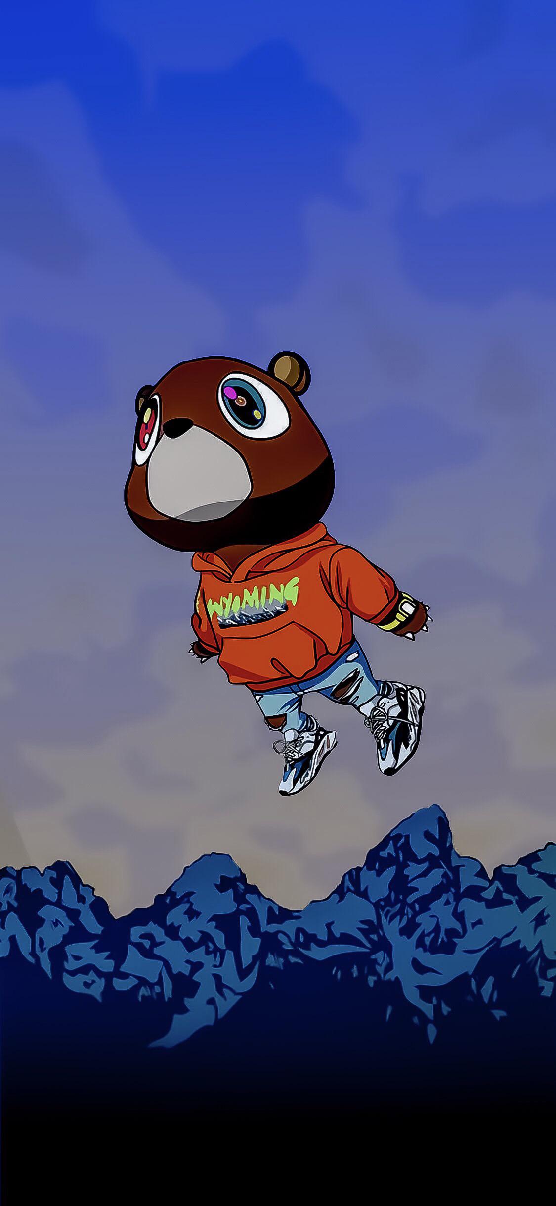Download Kanye West Bear Graduation Clothes With Mushroom Wallpaper   Wallpaperscom