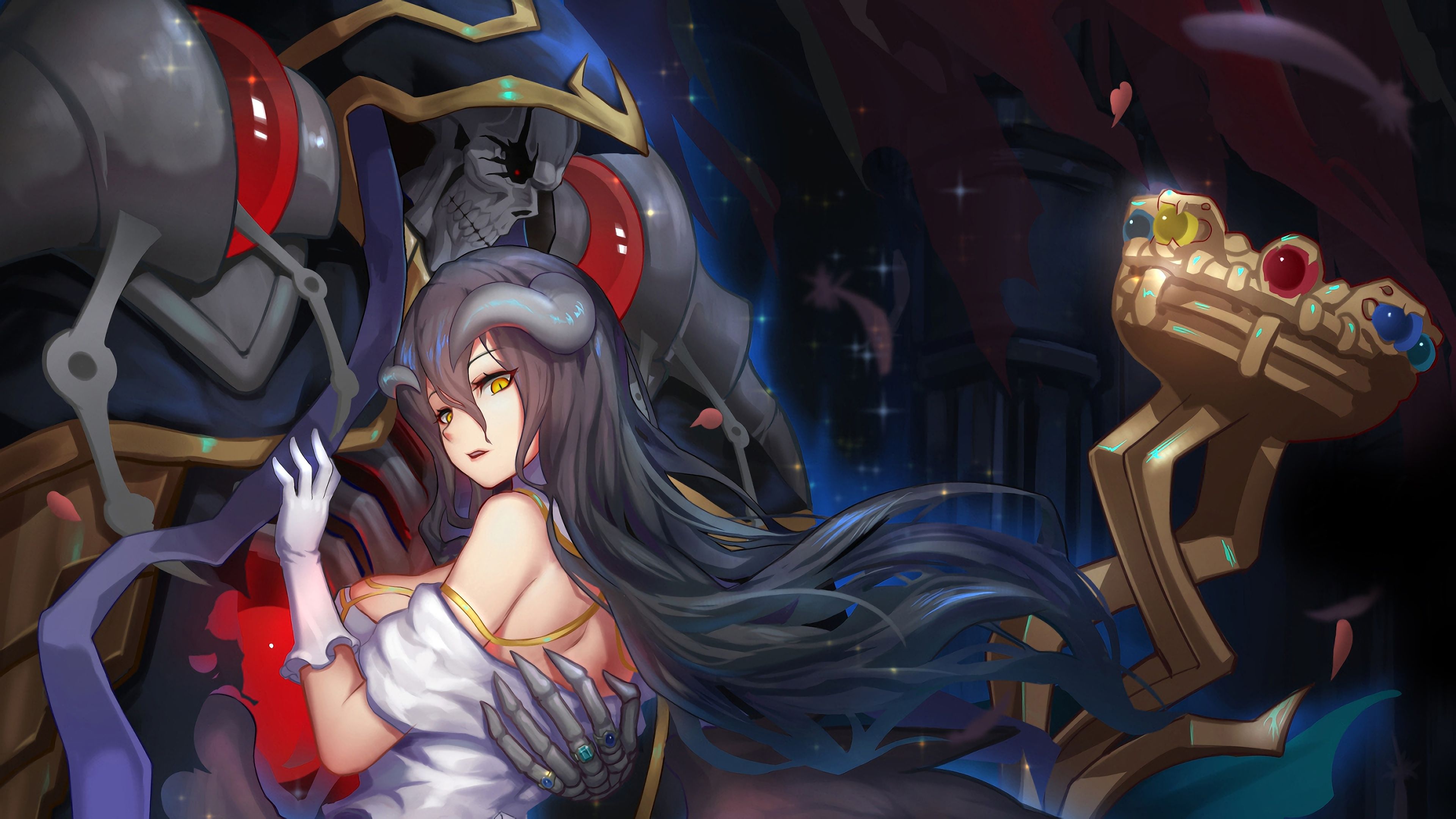 Ainz Ooal Gown And Albedo Overlord 4k Wallpapers