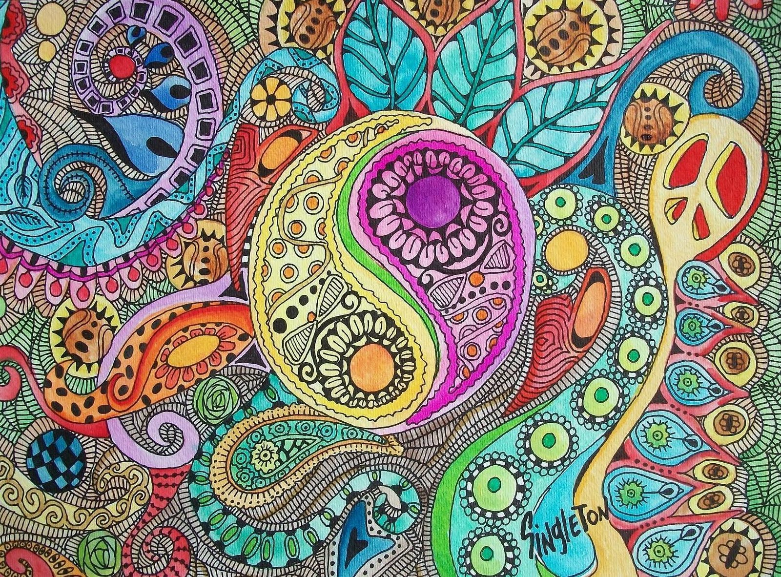 Hippie Pattern Background. Pattern