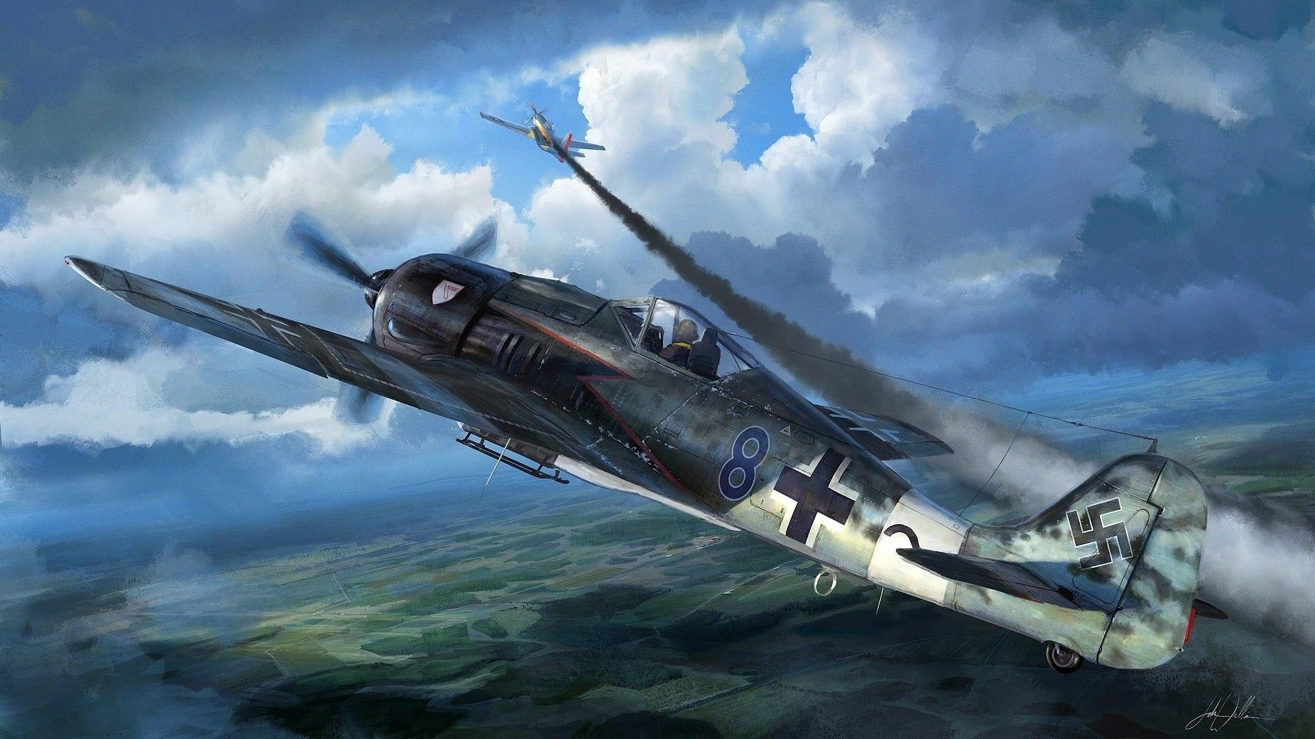 Gray Plane Digital Wallpaper, World War II, Fw Focke Wulf