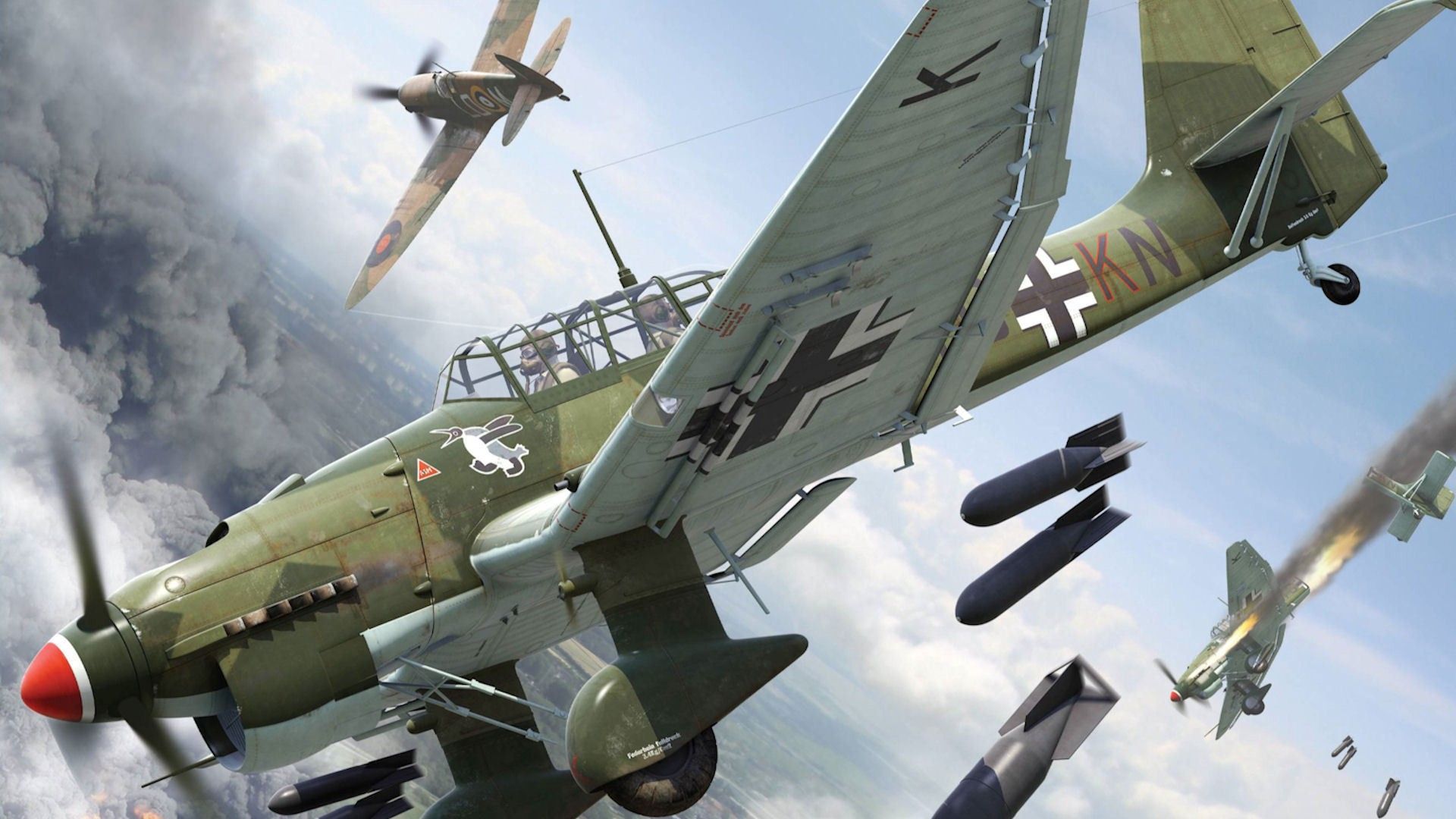 airplanes, World War II, Spitfire, Stuka, Jetfire, World War 2