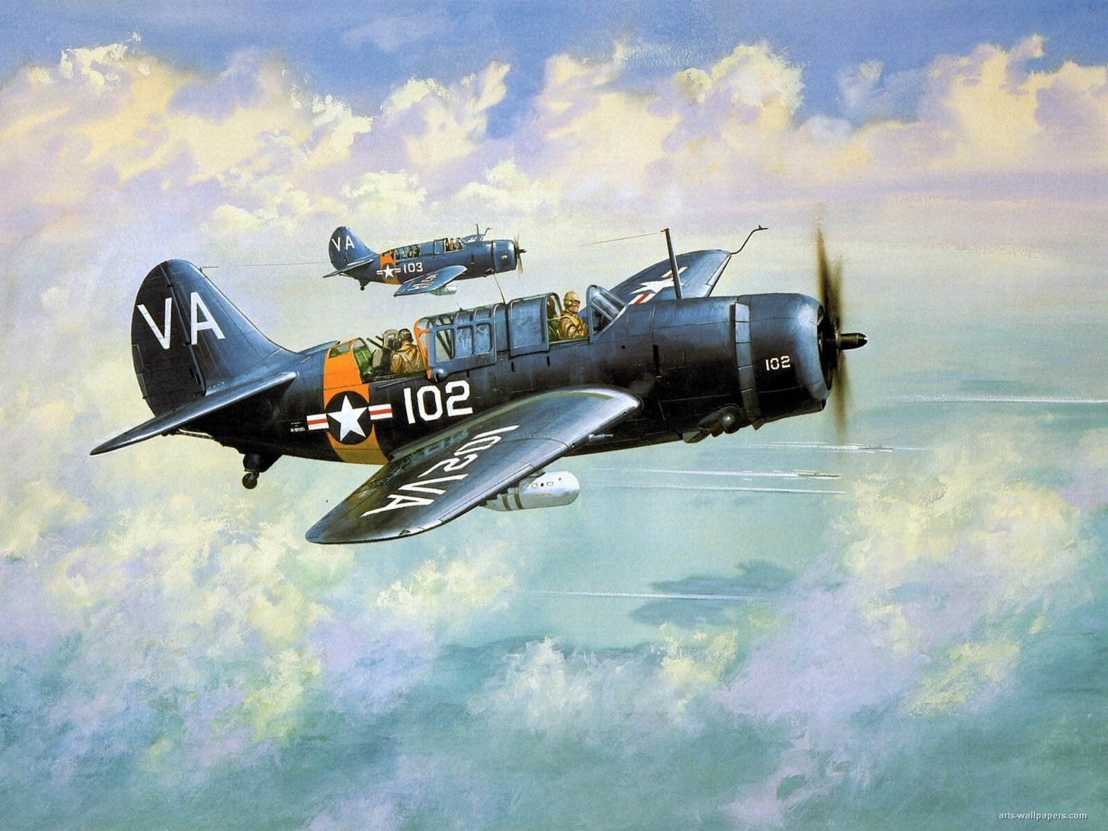 Patriotic War Aircraft Paintings of World War 2 Planes