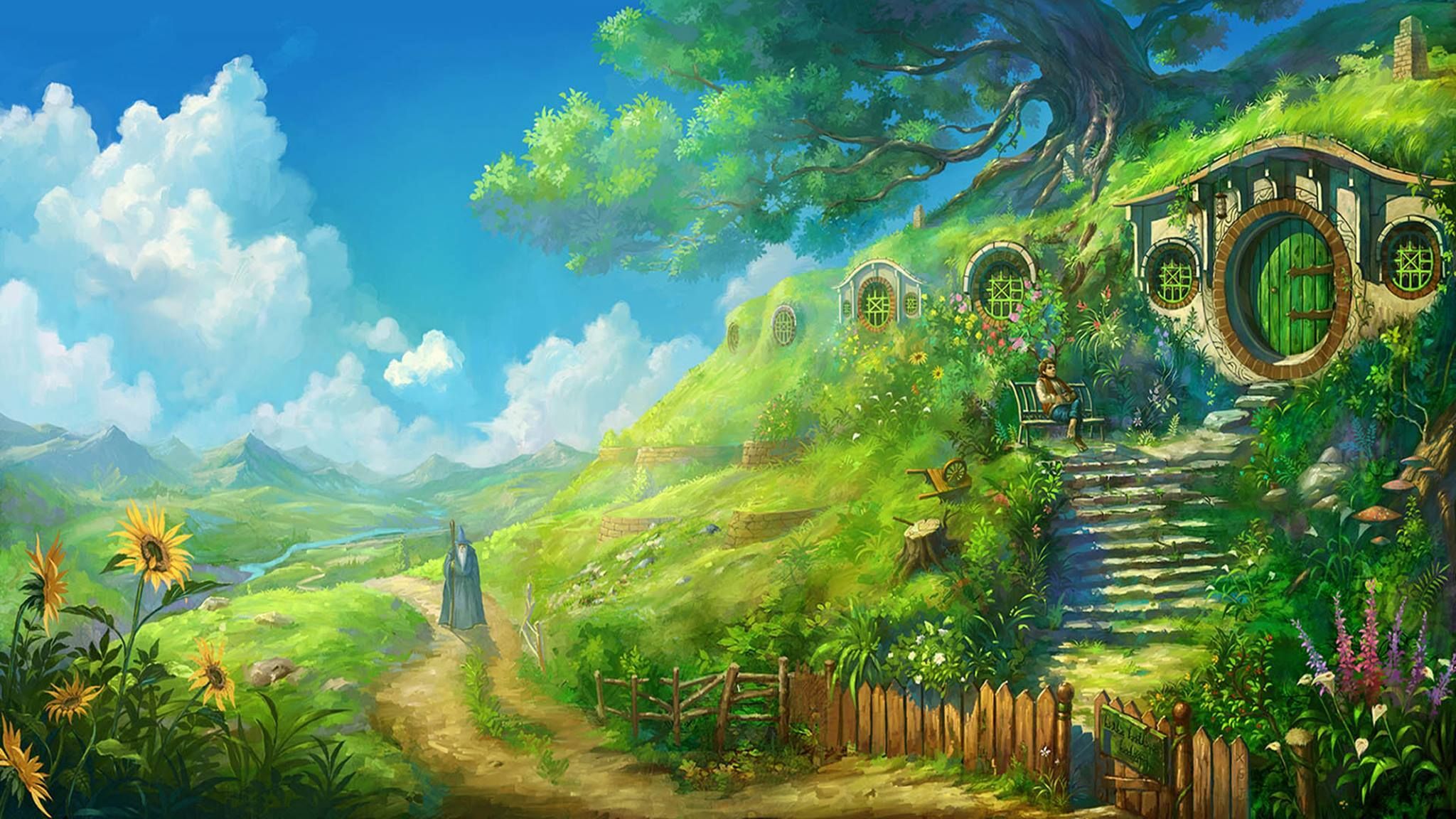Studio Ghibli Esque Lord Of The Rings. Anime Scenery