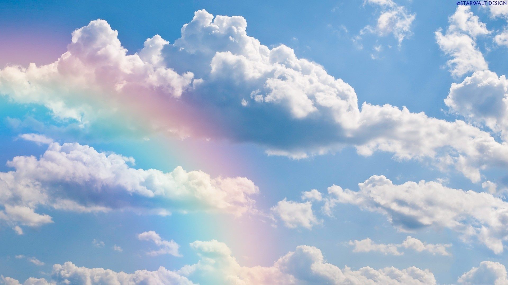 Sky Ocean Rainbow Colorful Clouds Aerial Nature HD Wallpaper