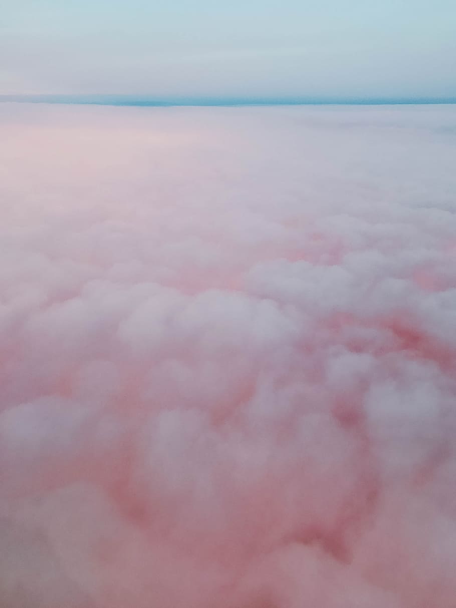 HD wallpaper: white clouds, cotton candy, pink, sky, colorful