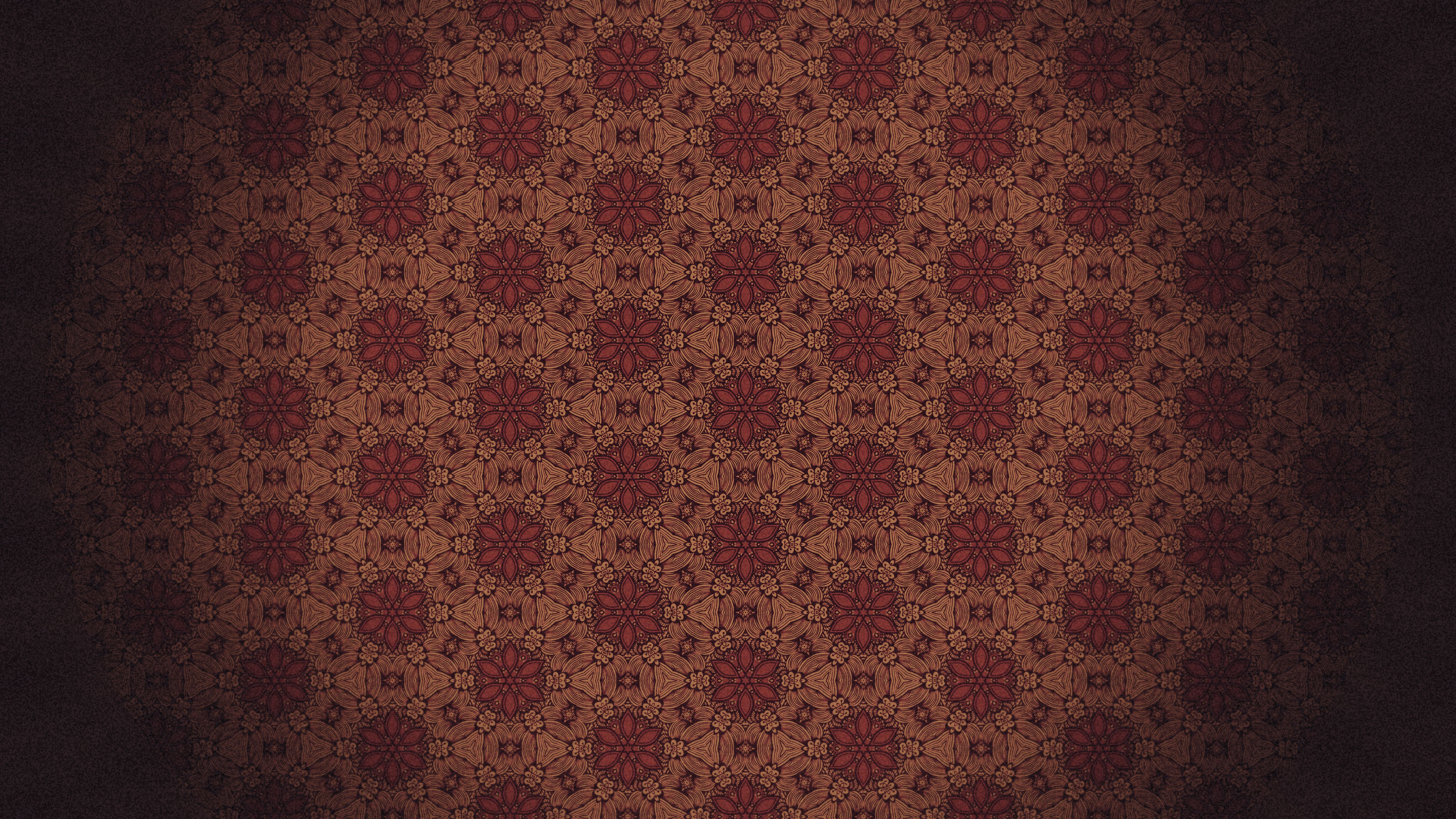 Red and Black Vintage Floral Seamless Pattern Wallpaper Design