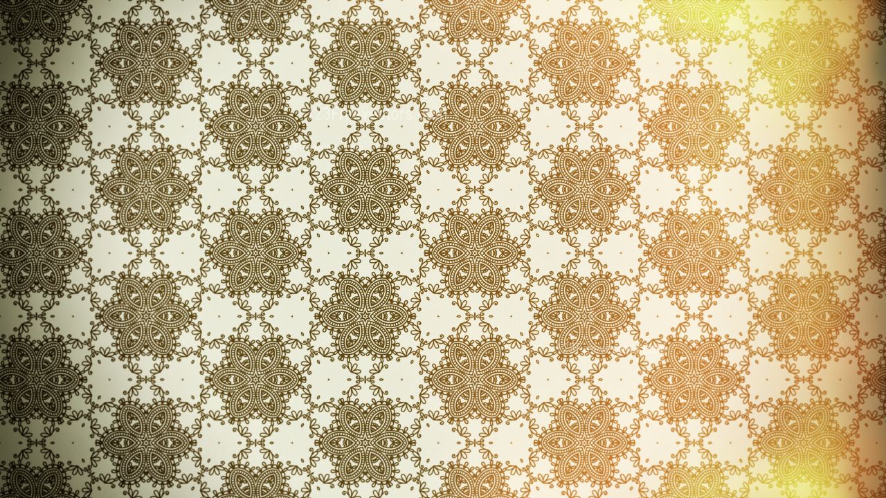 Yellow and Brown Vintage Floral Wallpaper Background