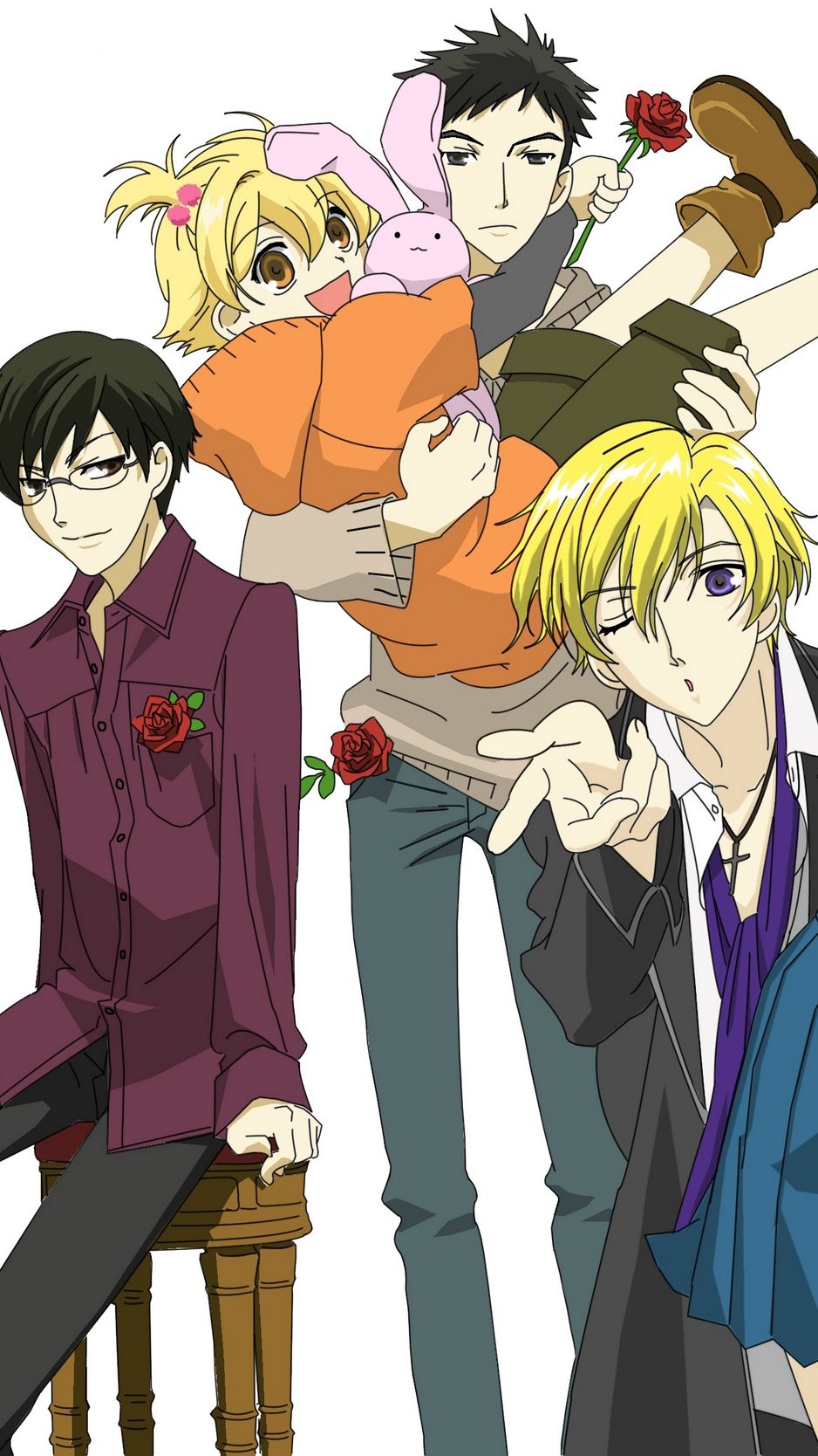 Download wallpaper 938x1668 ouran high school host club, 2006