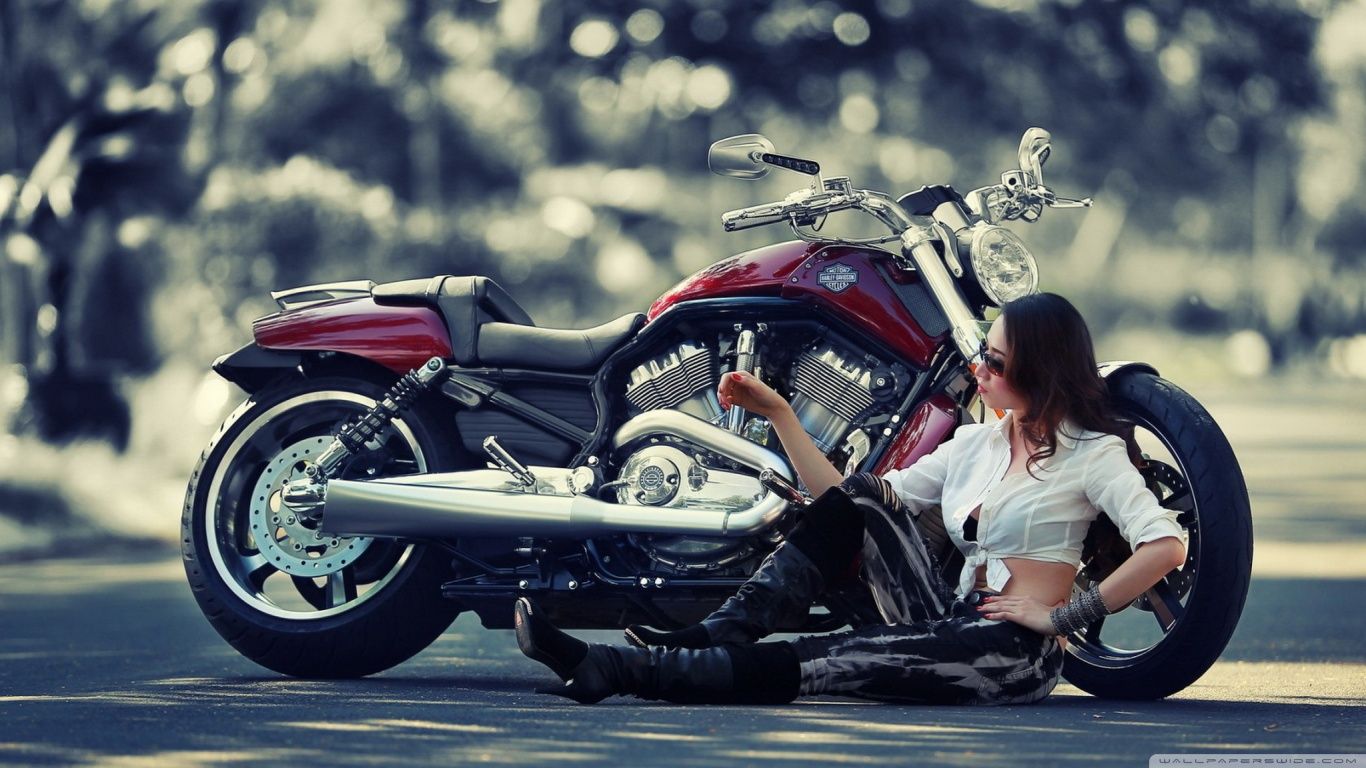 Girls Motorcycle Desktop Wallpaper Free