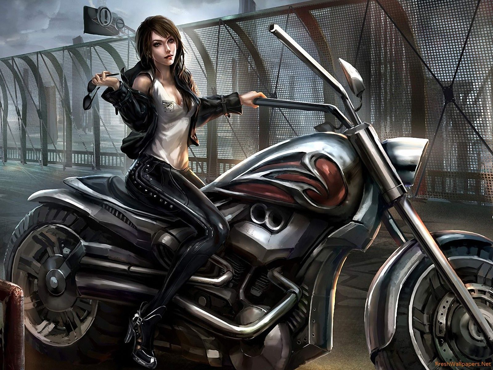 Motorcycle Girl 2 Wallpaper Girl