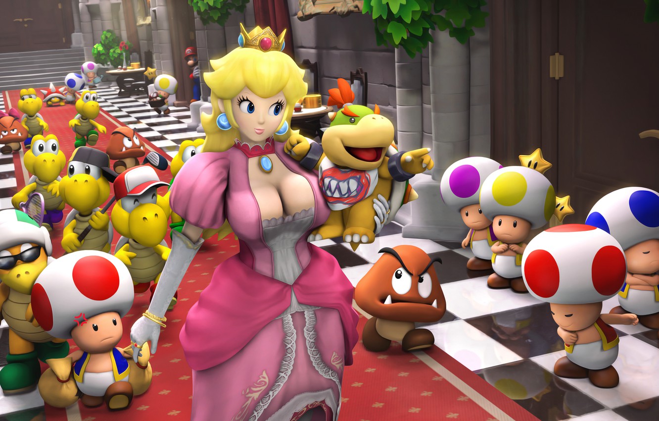 Wallpaper chest, dress, nintendo, Princess, Palace, mario, Princess Peach image for desktop, section игры