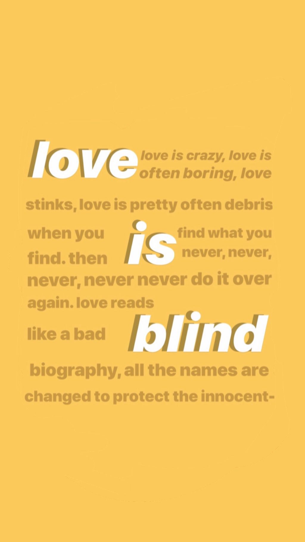 love is blind. Theatre life, Broadway musicals