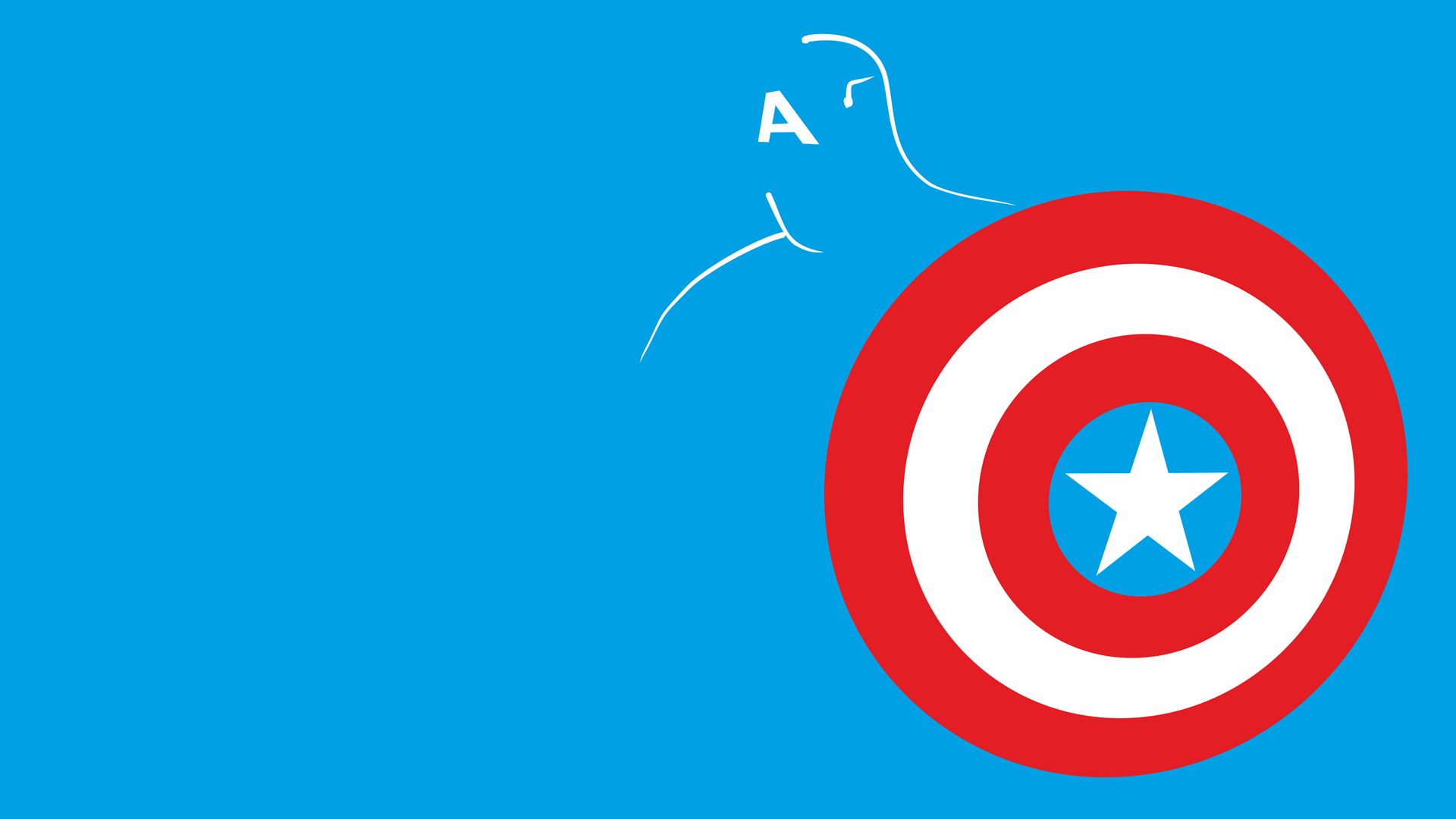 captain, America, Shield, Blue, Minimal, Marvel Wallpaper HD
